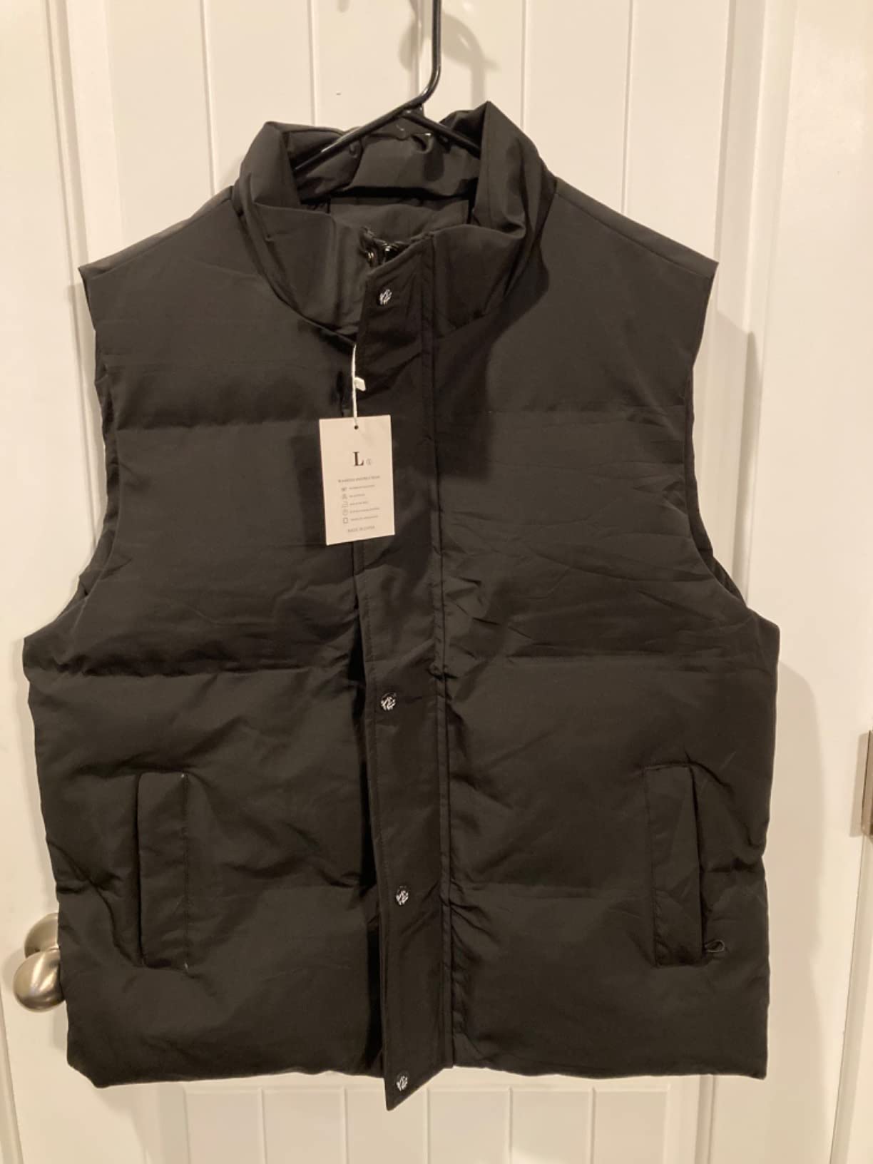 Mens Puffer Vest Winter Padded Vests Lightweight Stand Collar Sleeveless Quilted Jackets Outerwear customer photo 2