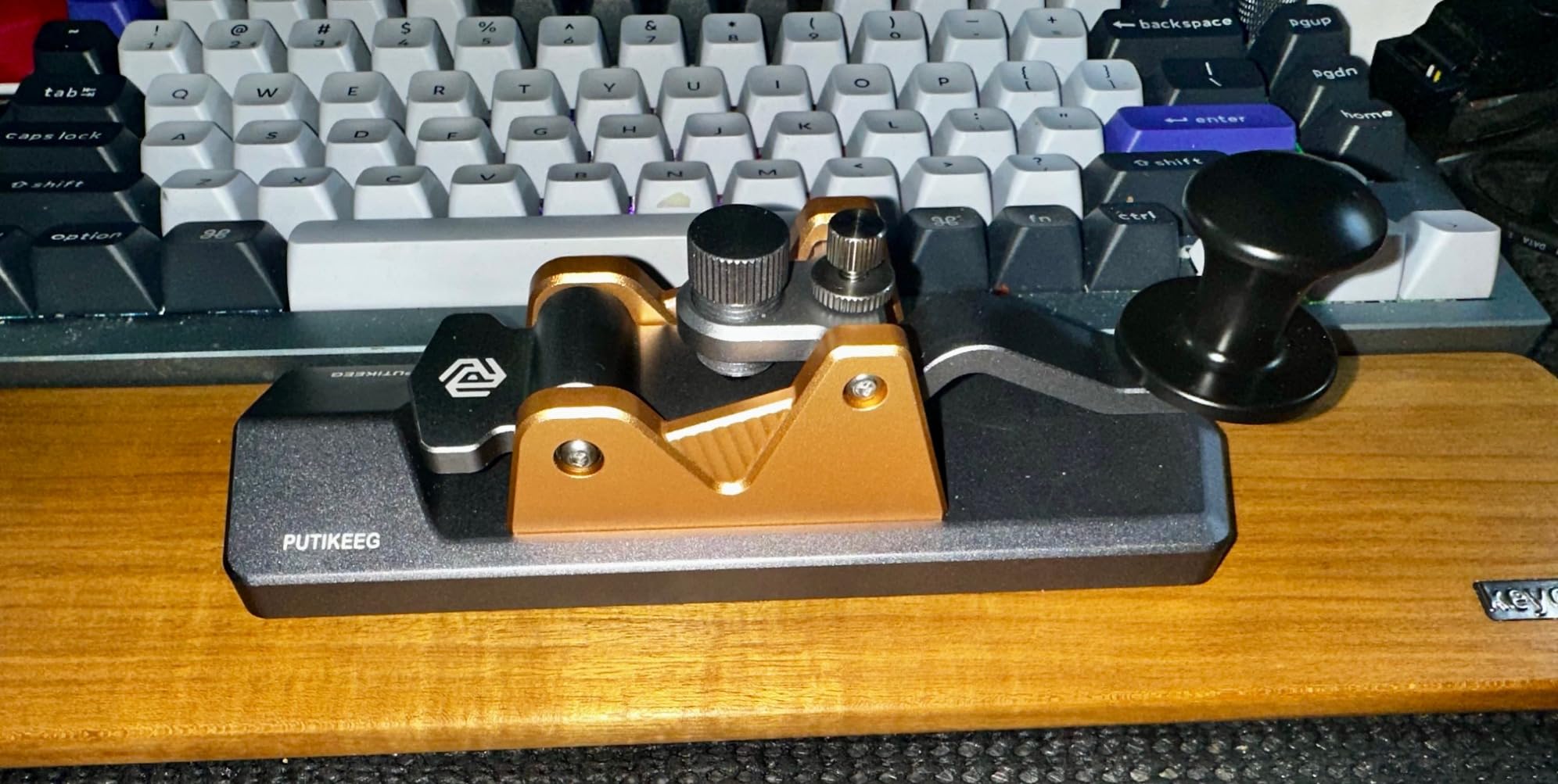 Mini CW Key Morse Radio HAM Big Double Paddle Morse Code Key Aluminum Alloy Body with Speaker Base Grey customer photo 1