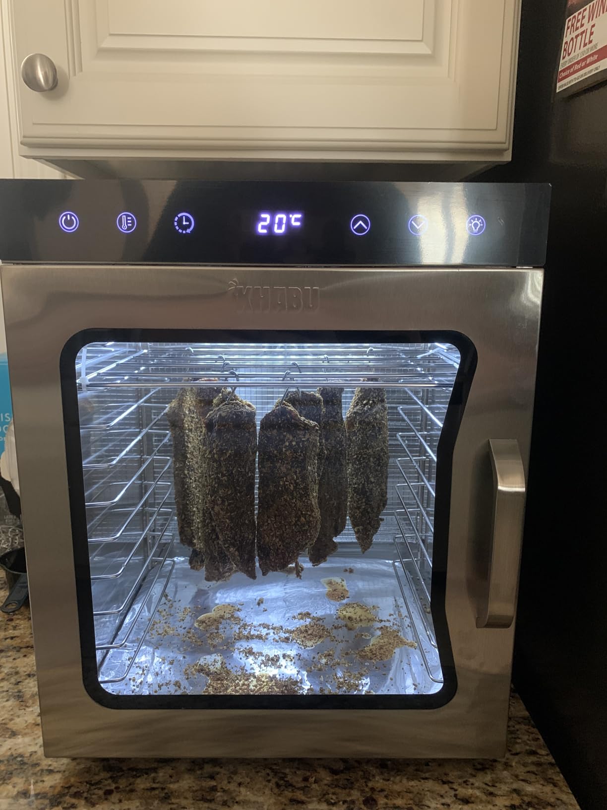 Stainless Steel Biltong Box Food Dehydrator and Drying Cabinet - Large 10 Trays, 5 Hanging Rods, with 20-90°C Temperature Control - Perfect for Drying Biltong, Meat, Vegetable & Fruit customer photo 2