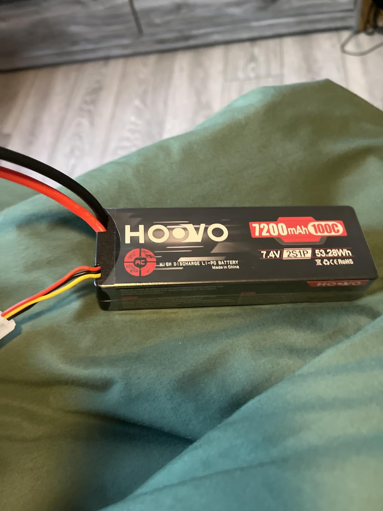 HOOVO 2S Lipo Battery 7.4V 7200mAh 100C RC Lipo Battery Pack Hard Case with TR Plug Compatible with 1/8 and 1/10 RC Truck Vehicles RC Car Truggy Buggy Racing Models-2 Pack customer photo 1