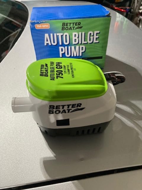 Automatic Bilge Pump 750 GPH 12V with Built-In Float Switch, 3/4 Inch Outlet, 5-Year Warranty, Submersible for Bass Boats, Jon Boats - Better Boat customer photo 1