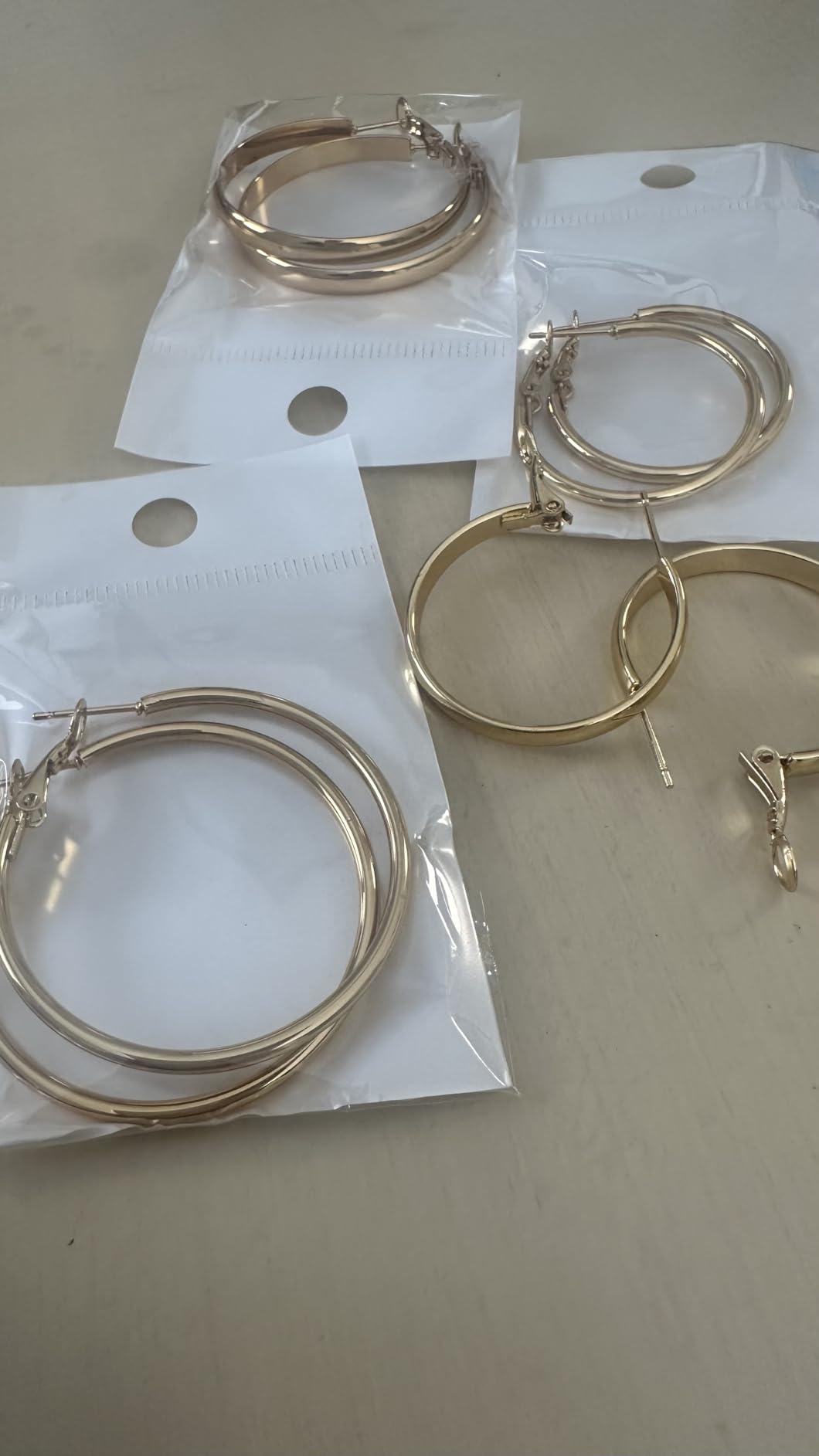 4 Pairs Silver Gold Hoop Earrings for Women | 14K Gold Plated Hoop Earrings Set Hypoallergenic Earring Lightweight Dangle Earrings Set customer photo 1