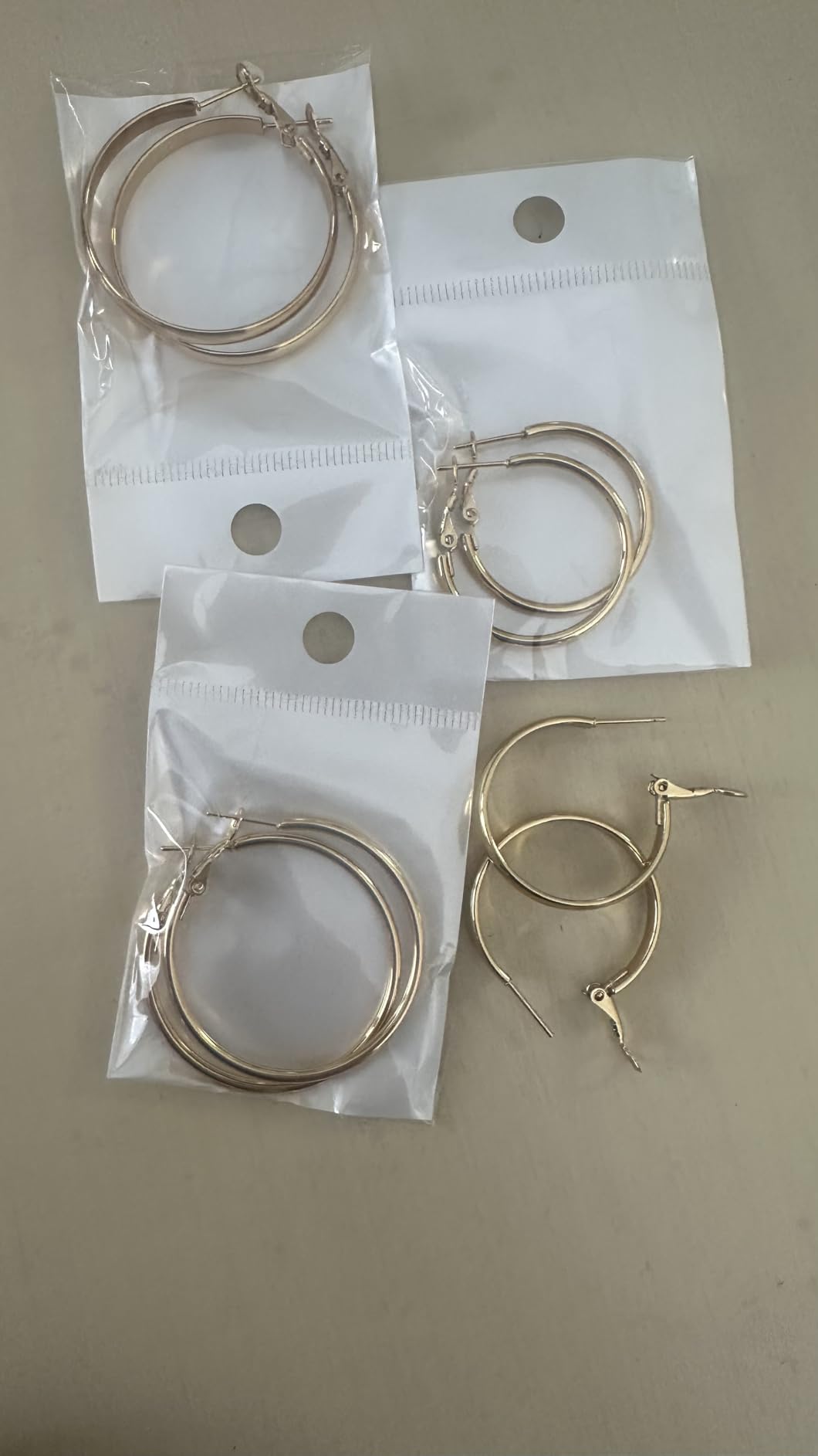 4 Pairs Silver Gold Hoop Earrings for Women | 14K Gold Plated Hoop Earrings Set Hypoallergenic Earring Lightweight Dangle Earrings Set customer photo 2
