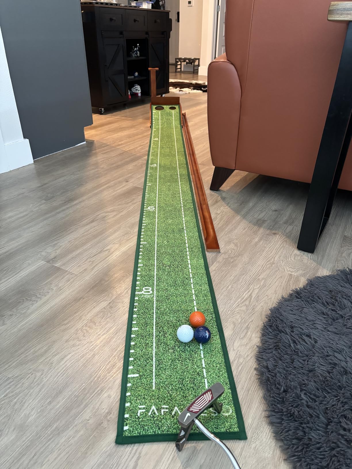 Golf Putting Mat, Putting Green Indoor with Ball Return - Golf Gifts for Men Christmas, Golf Training Aid for Home Office, Portable Putting Training Mat for Men customer photo 2