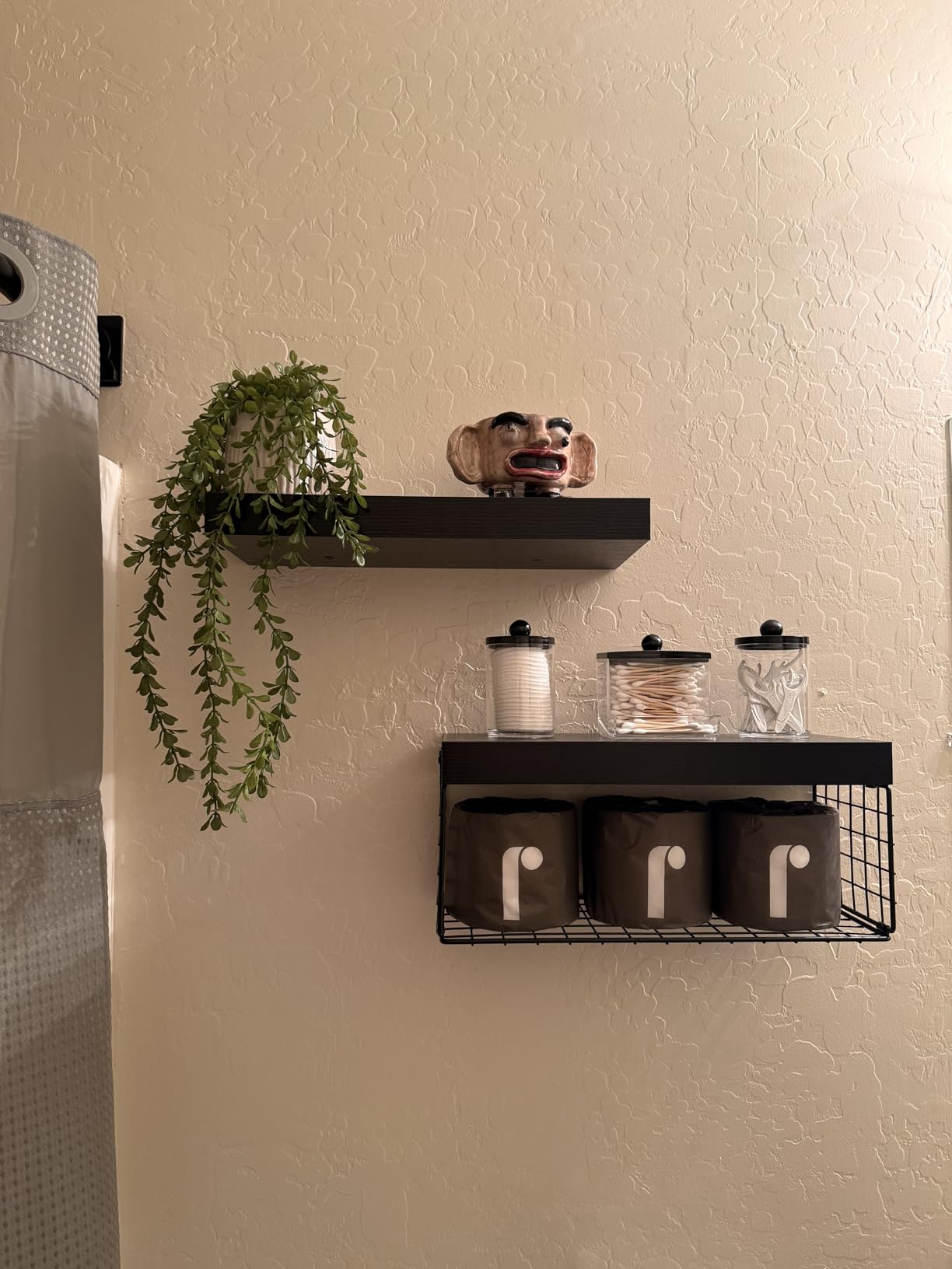 QEEIG Bathroom Shelves Over Toilet - Wall Mounted Floating Shelves Toilet Paper Storage Small Farmhouse Decor Shelf 16 inch Set of 3, Rustic Brown customer photo 1