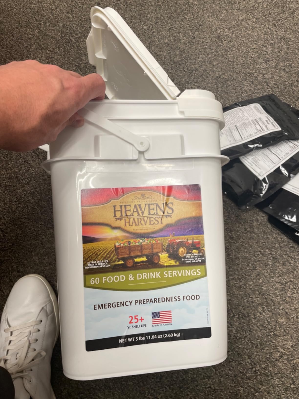 Heaven's Harvest 25-Year Family Food Kit - Emergency Food Supply, Freeze Dried Survival Food Kit + Water-Proof 25-Year Storage Bucket (60 Servings) customer photo 2
