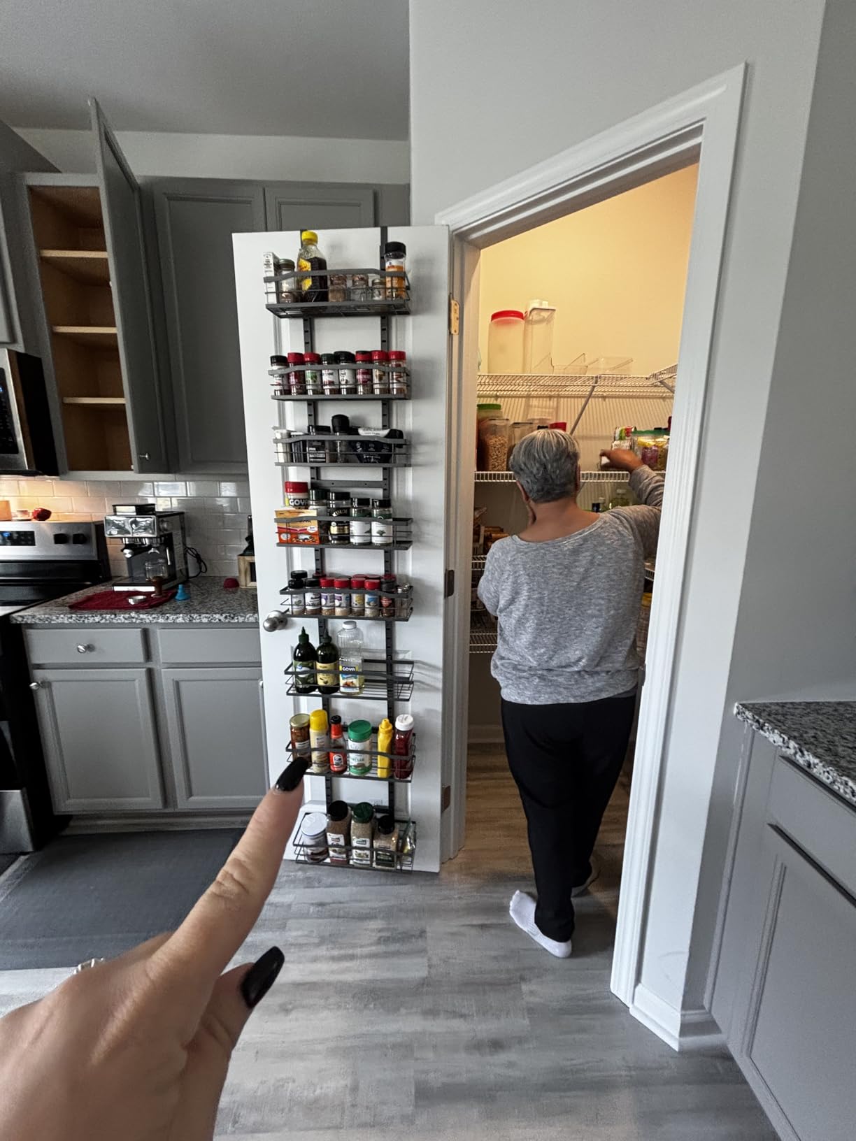 Moforoco White 9-Tier Over The Door Pantry Organizer, Pantry Organization And Storage, Metal Hanging Spice Rack Shelves Door, Home & Kitchen Essentials, Laundry Room Bathroom Organization customer photo 1