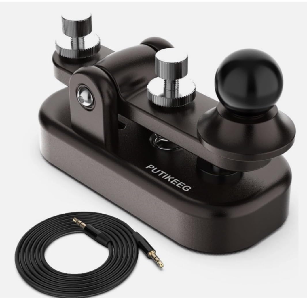 Mini Morse Radio Key CW HAM Send Telegram Double Paddle Morse Code Key with Aluminum Alloy Body Base Grey customer photo 1