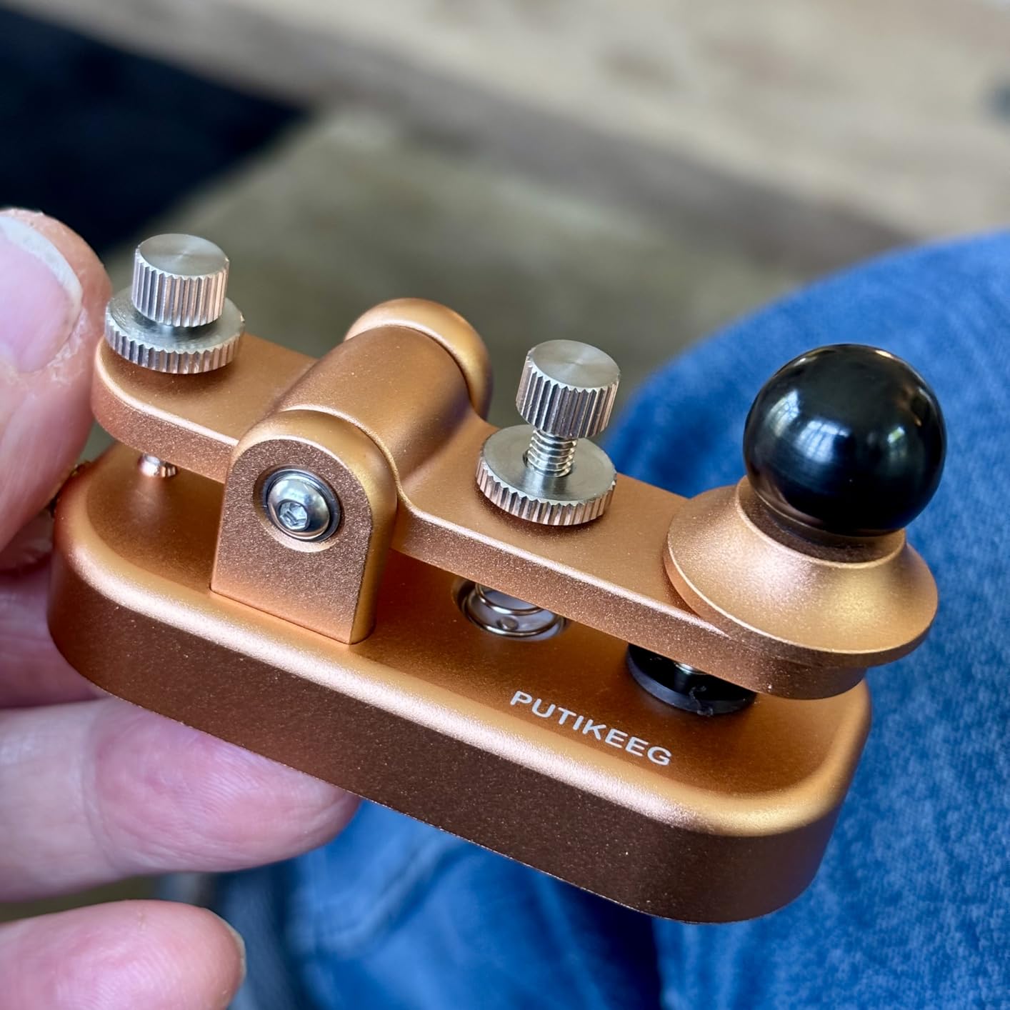 Mini Morse Radio Key CW HAM Send Telegram Double Paddle Morse Code Key with Aluminum Alloy Body Base Grey customer photo 2