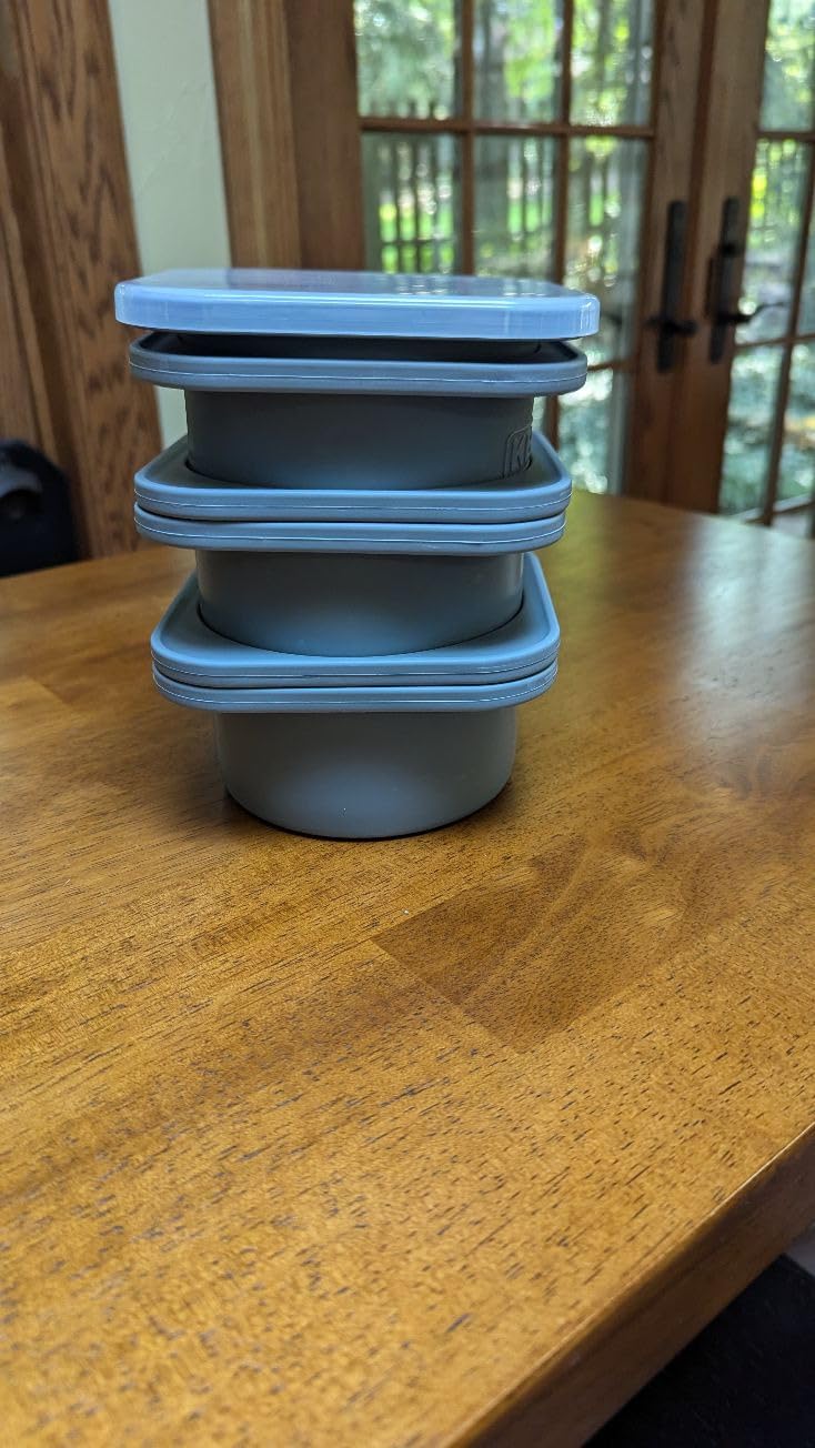 Stackable Silicone Artisan Pizza Dough Proofing Proving Containers with Lids-2/3/4/5 pack-500ml portion (Spacegrey, 2 PACK) customer photo 1