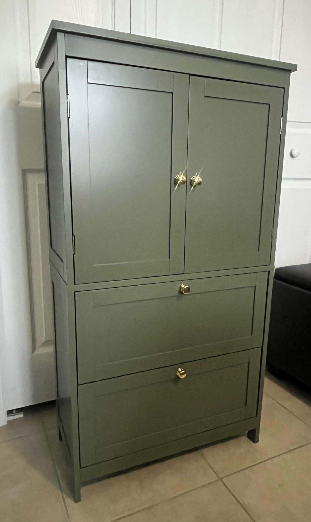 VASAGLE Bathroom Floor Storage Cabinet, Bathroom Storage Unit, Freestanding Cabinet with 2 Drawers and 2 Doors, Adjustable Shelf, 11.8 x 23.6 x 43.3 Inches, White UBBC551WH01S customer photo 2