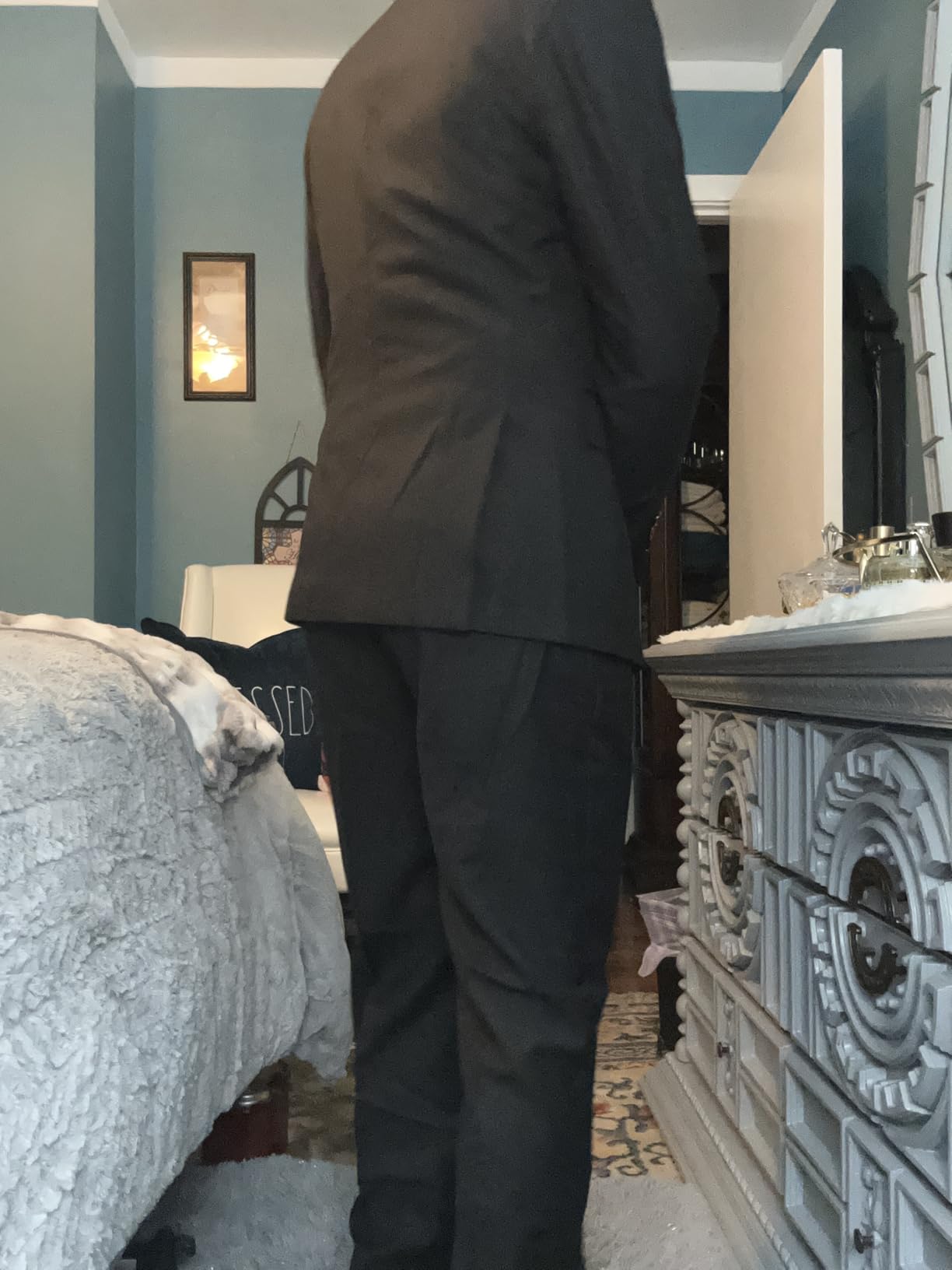 MAGE MALE Mens 3 Piece Suits Slim Fit Tuxedo Suit Set Soild Prom Wedding Suits One Button Blazer Vest Pants Set customer photo 1