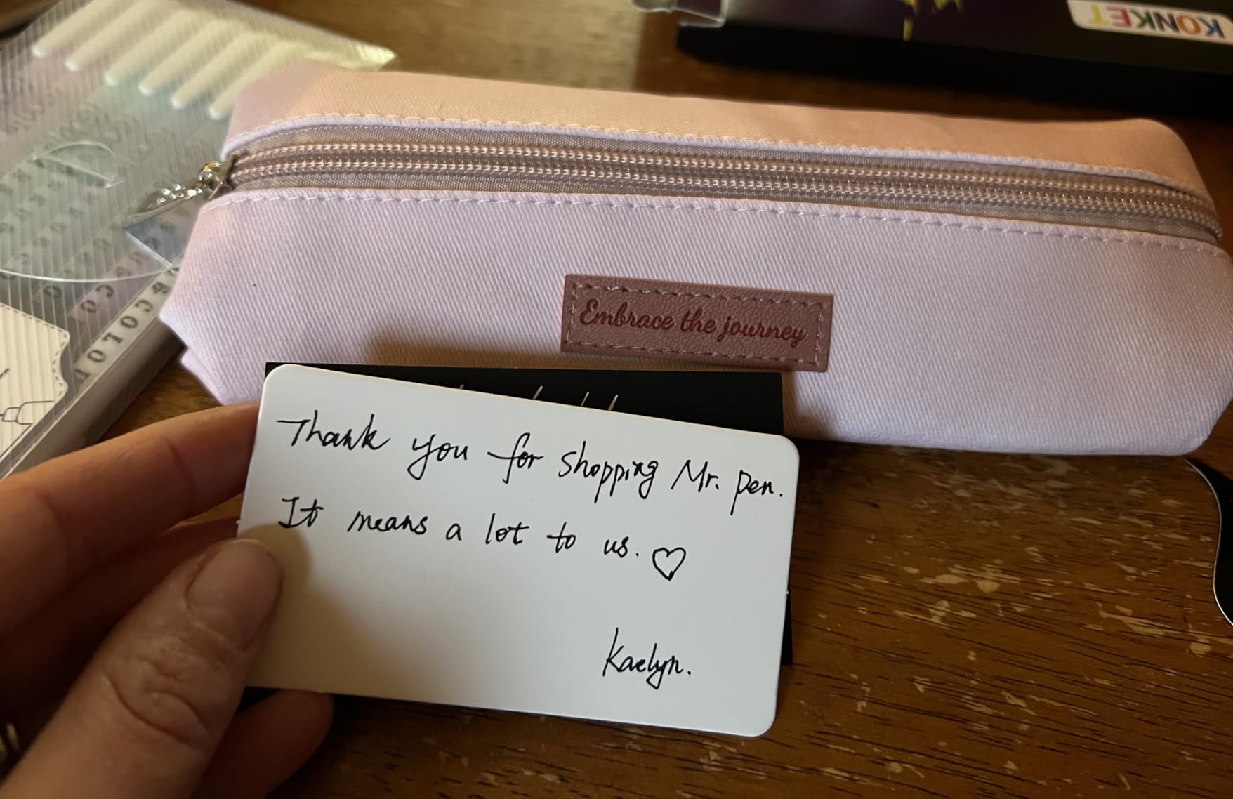 Mr. Pen- Cute Pencil Case Pouch, Multipurpose Canvas Bible Pencil Pouch, Smooth Zipper, Premium Material, Neat Stitches, Ideal for Stationery, Cosmetics, Electronics, School, Office, Travel customer photo 1