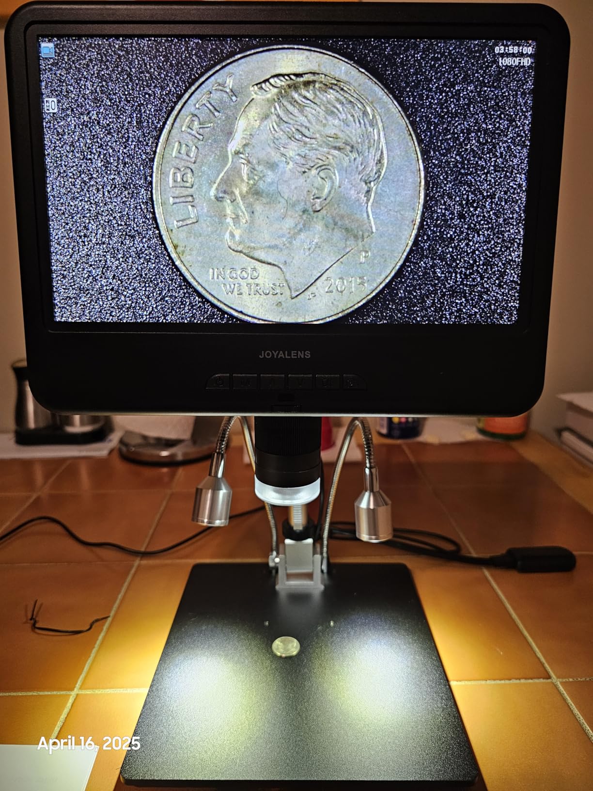 JL210 10.1'' Digital Microscope for Adults, Coin Magnifier Microscopes Full View for Error Coins, Soldering Electronics Microscopes Camera, 8 LED, 12.6