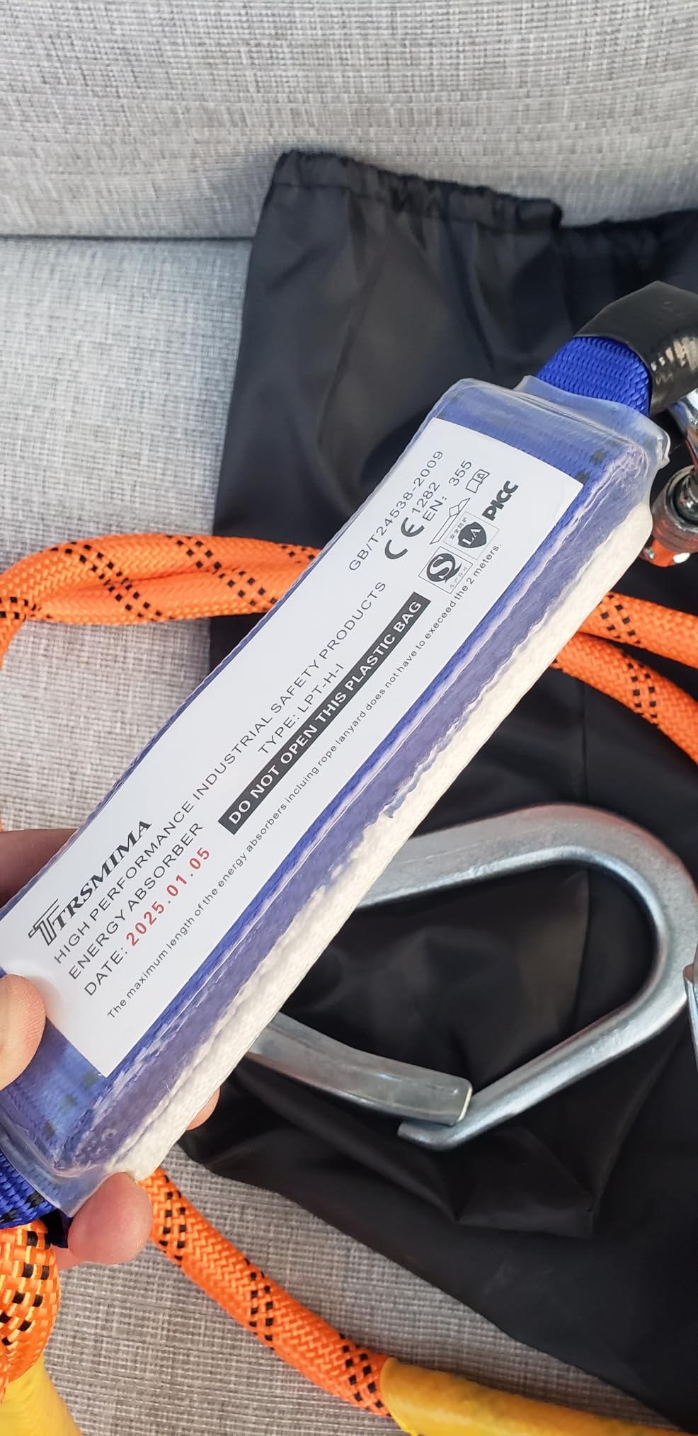 TT TRSMIMA Safety Harness Fall Protection Kit: Full Body Roofing harnesses with Shock Absorbing Lanyard - Updated Comfortable Waist Pad customer photo 2