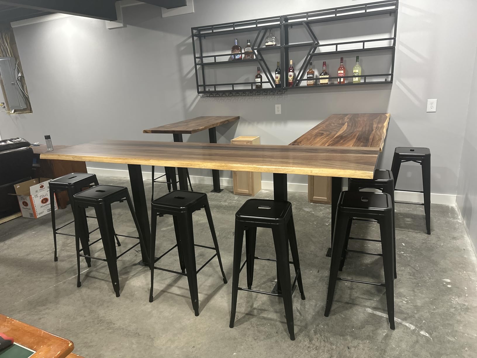 Furmax 30 Inch Metal Bar Stools Set of 4, Counter Height Stools, Industrial Bar Chairs Patio Stool Stackable Stool for Kitchen/Dining Room/Indoor Outdoor(Dark Black, 30'' Backless) customer photo 2
