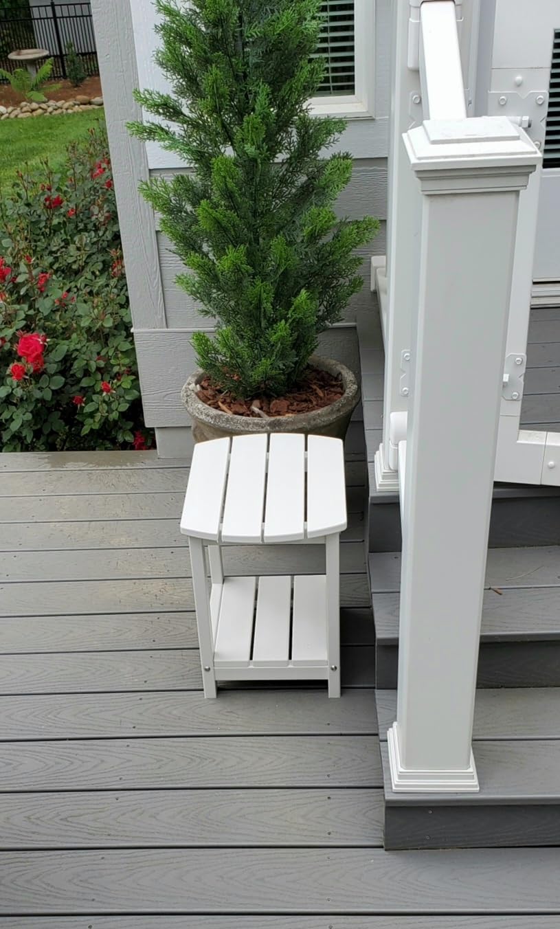Adirondack Square Outdoor Side Table, 2-Tier Storage Patio Side Table, HDPE End Tables for Backyard Pool Porch Garden Lawn customer photo 1