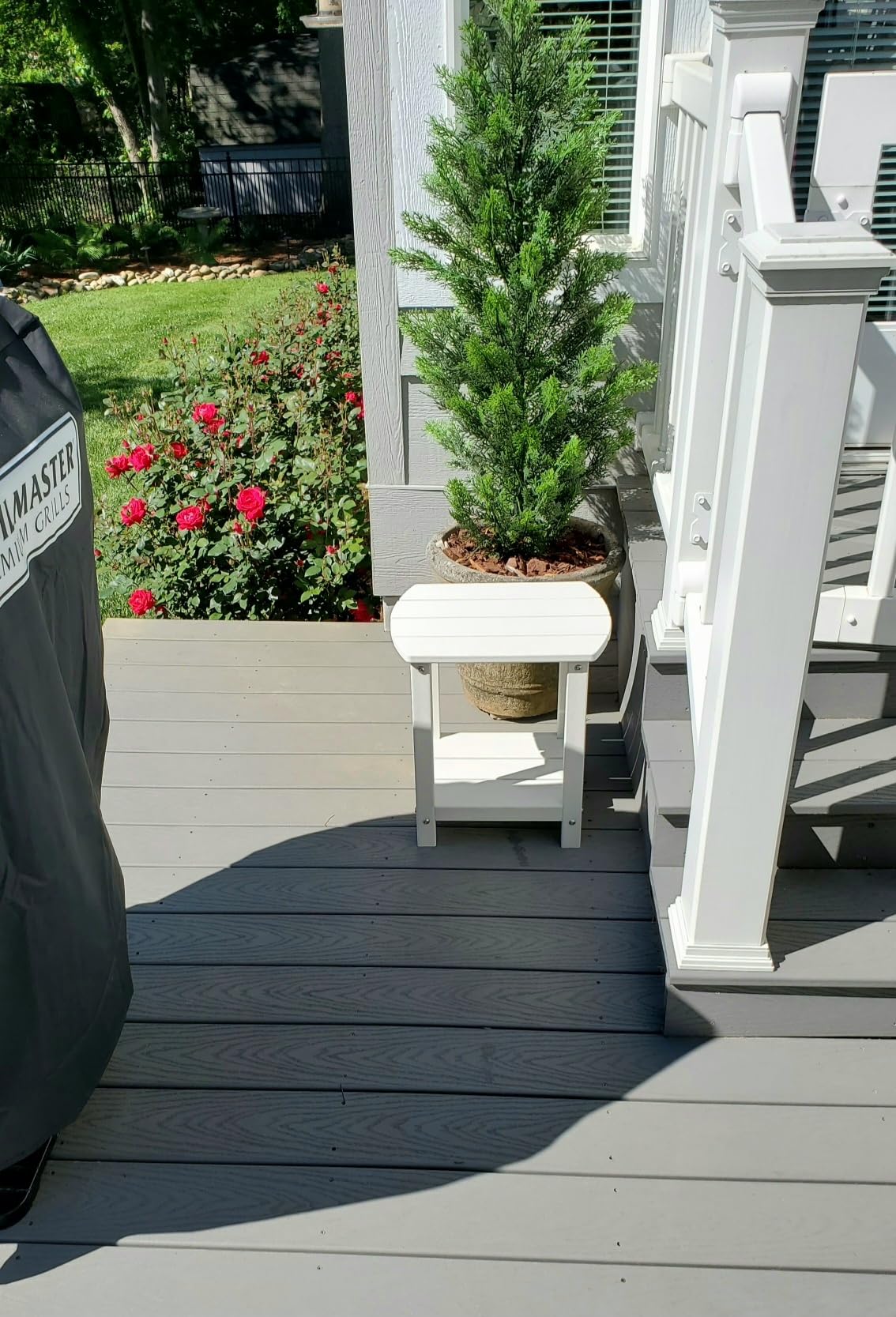 Adirondack Square Outdoor Side Table, 2-Tier Storage Patio Side Table, HDPE End Tables for Backyard Pool Porch Garden Lawn customer photo 2
