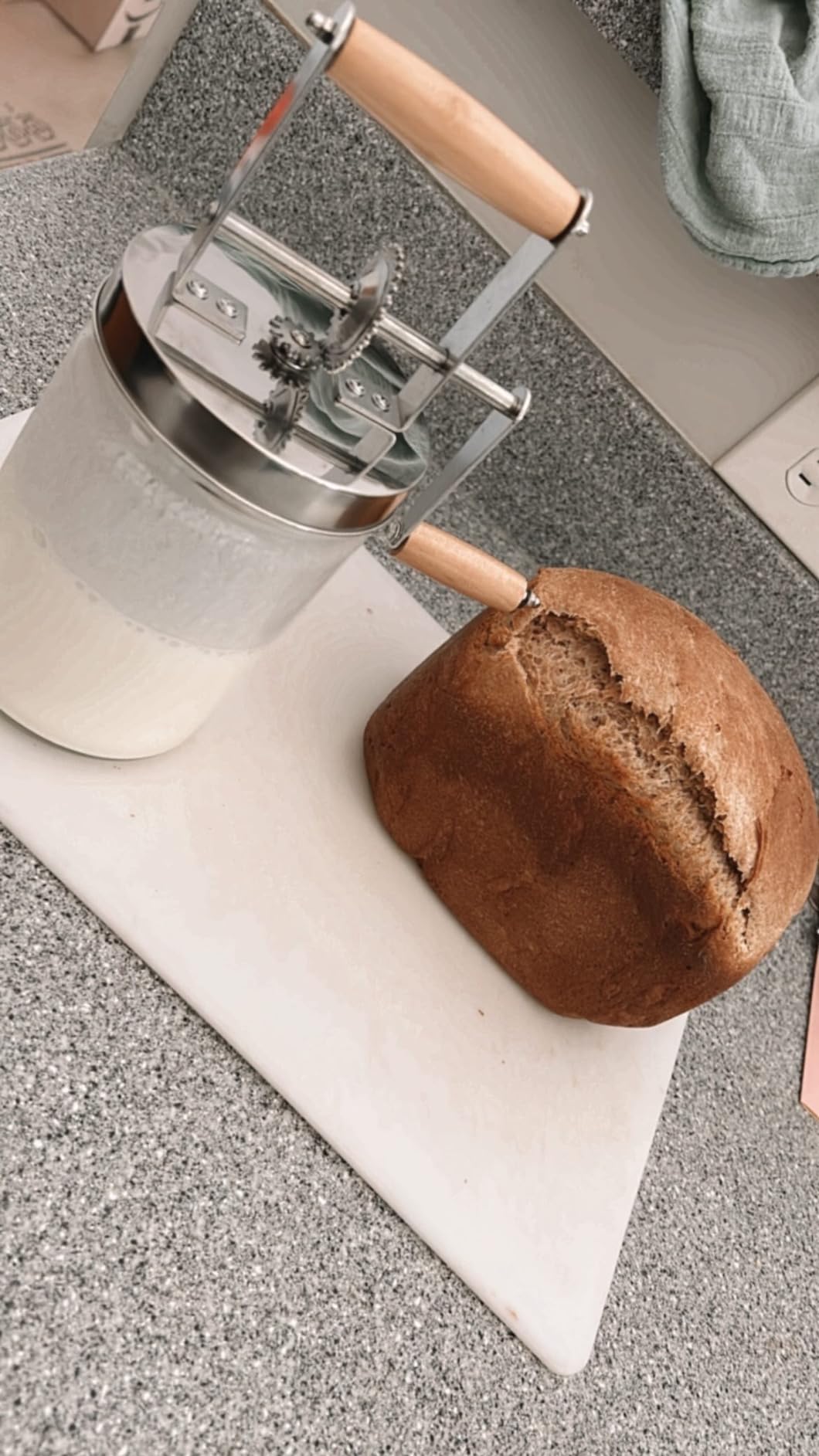 Dazey Butter Churner - Cheese Cloth, Shaping Paddles, Recipe Book Included - Hand Crank Manual Butter Maker customer photo 2