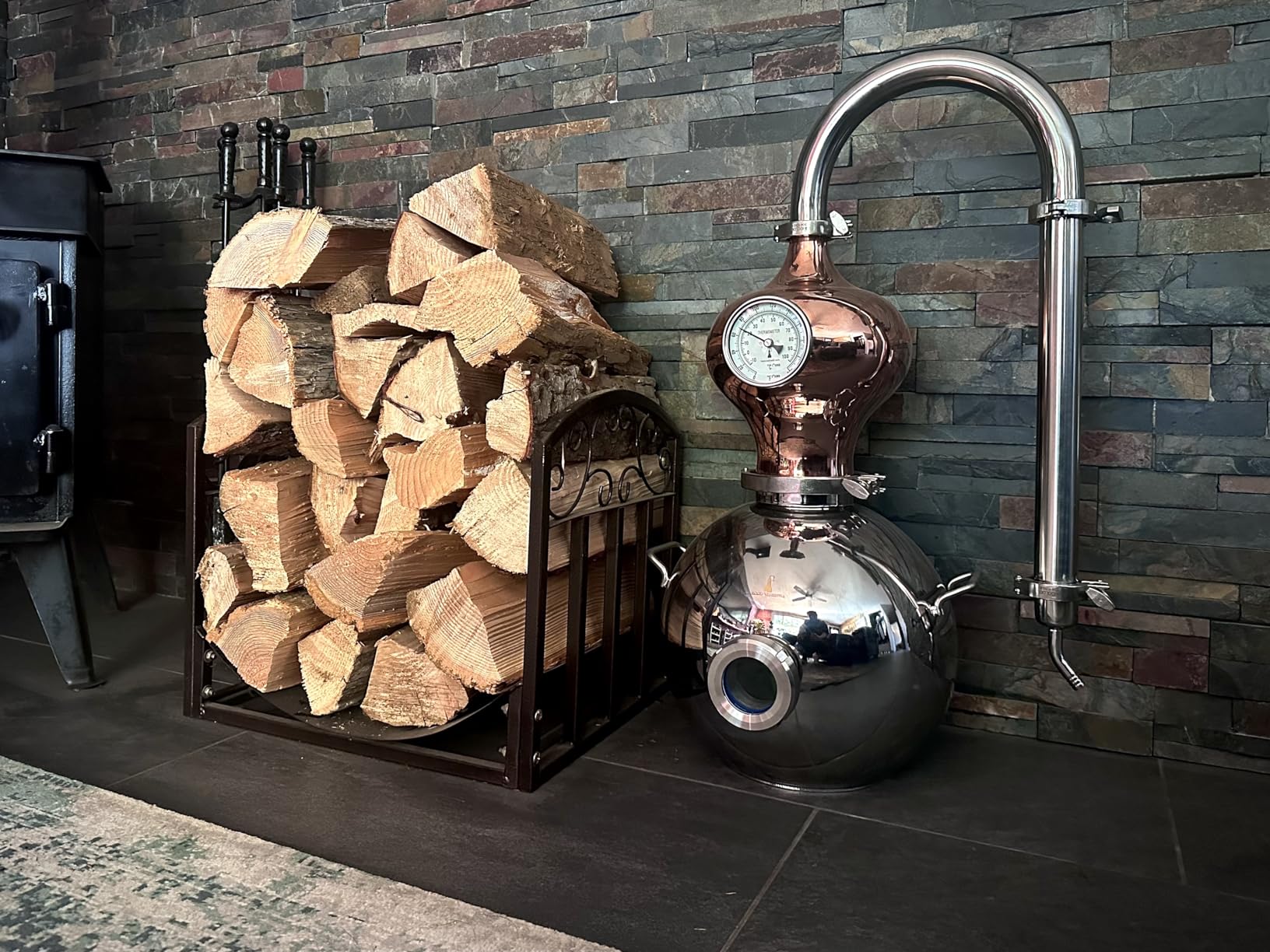 HOOLOO D15 Distiller Still for Home Use Kit, 304 Stainless Steel Making Kit with Thermometer, 4Gal/12L Direct Fire Heating customer photo 2