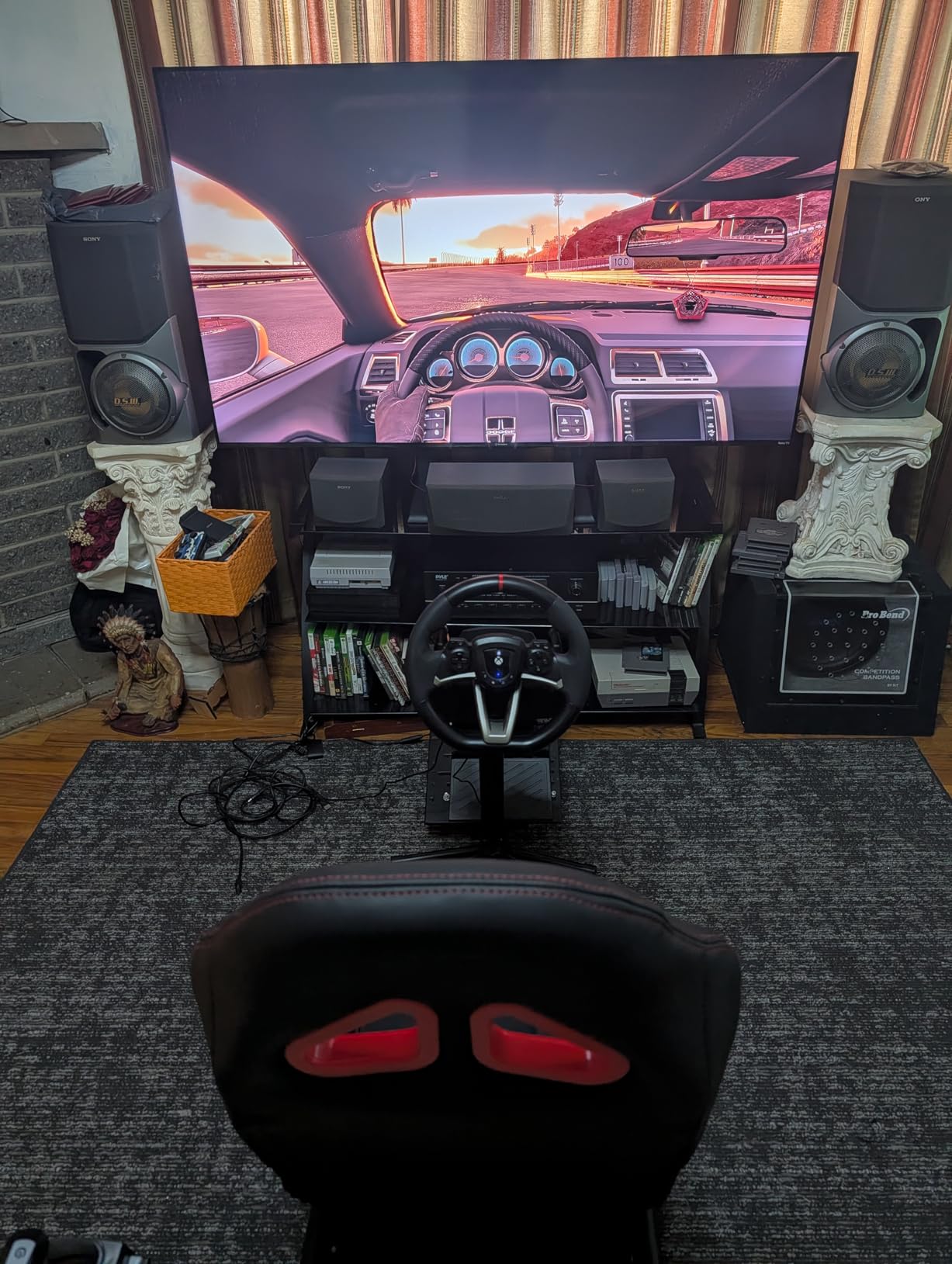 DIWANGUS Racing Simulator Cockpit Racing Wheel Stand with Seat Gaming Chair Sim Racing Cockpit for G29 G920 G923 G PRO RS50 T248 T300RS R3 R5 R9 R12 R16 R21 R25 Xbox PS4 PS5 PC Accessories customer photo 1