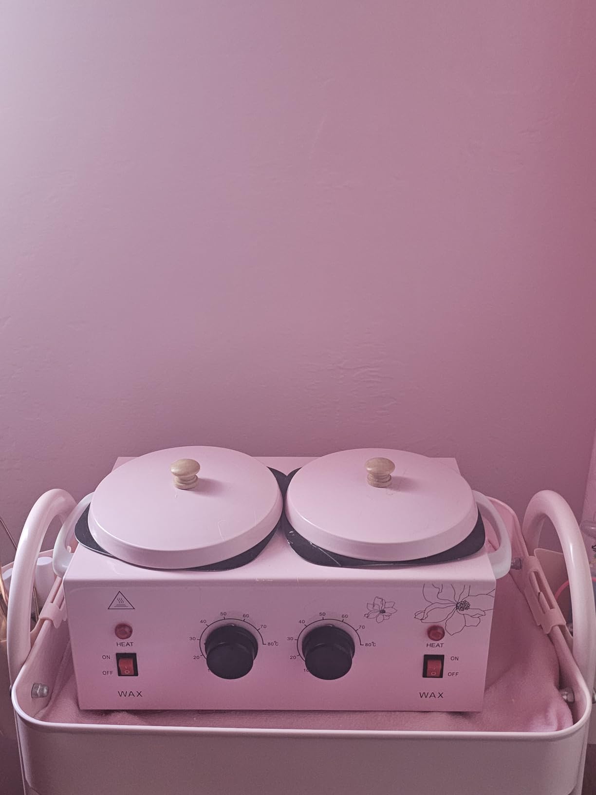 Portable Wax Warmer with Adjustable Temperature and 40 Wax Sticks - Painless Hair Removal for Women and Men (Pink-Double Pots) customer photo 1