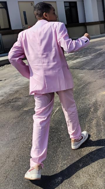 MAGE MALE Mens Suits Slim Fit 3 Piece Tuxedo Suit One Button Solid Prom Wedding Party Blazer Vest Pants Set with Tie customer photo 2