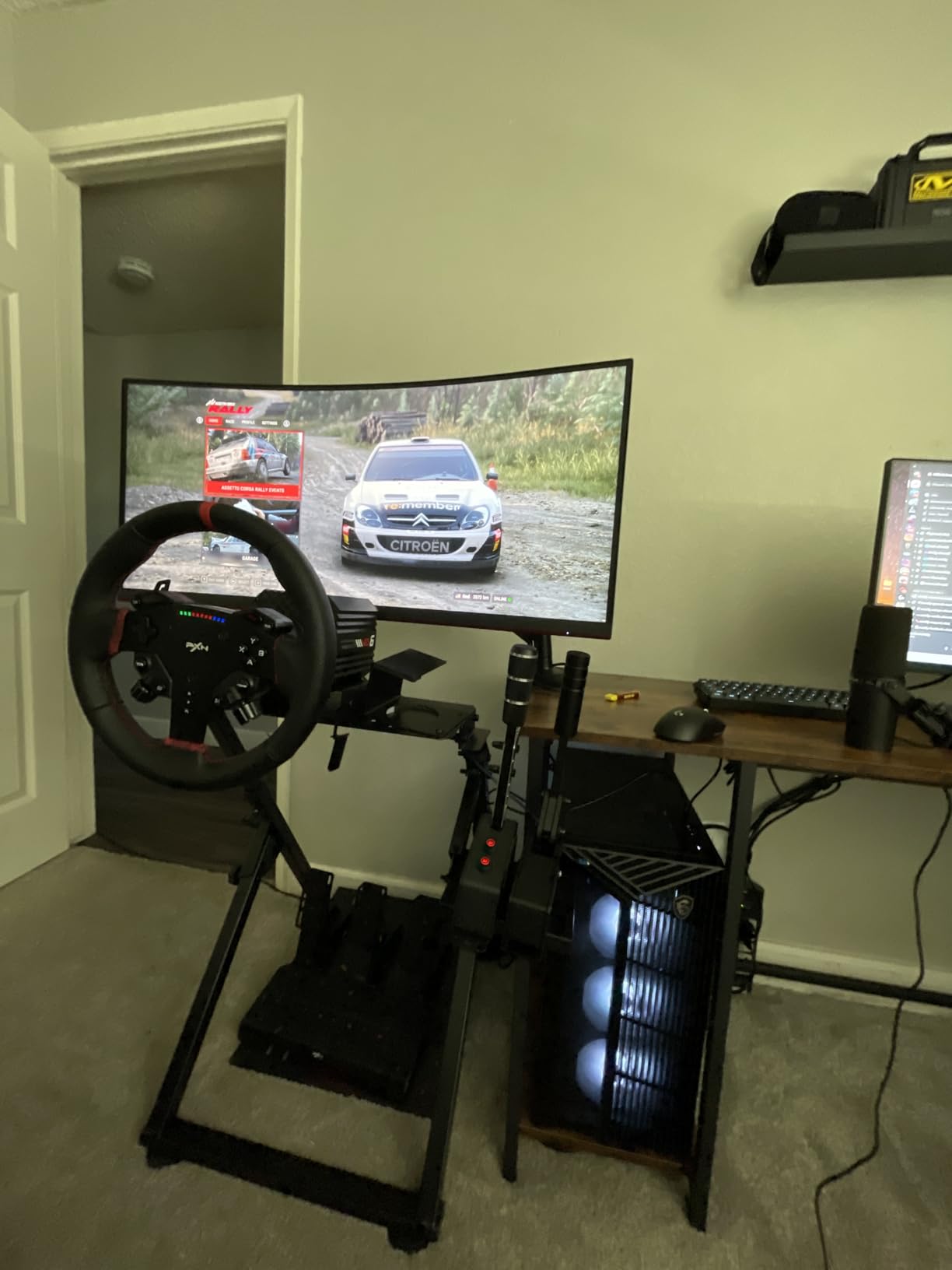 GTPLAYER Sim Racing Wheel Stand Simulator Cockpit Wheel Stand Racing Steering Shifter Mount fit for Logitech G25 G27 G29 G920 G923 Thrustmaster T330TS Gaming Stand Wheel Pedals NOT Included, Black customer photo 1