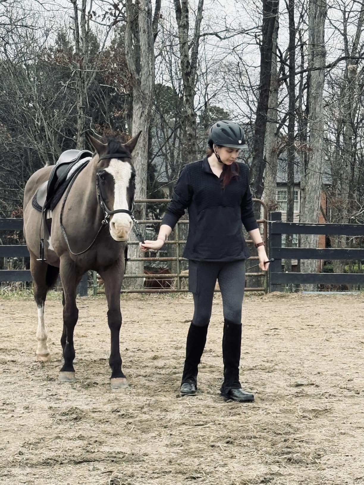 Women's Coolcore Full Leg Grip Horse Riding Tights - Cooling Equestrian Leggings, Silicone Grip, Pockets customer photo 2