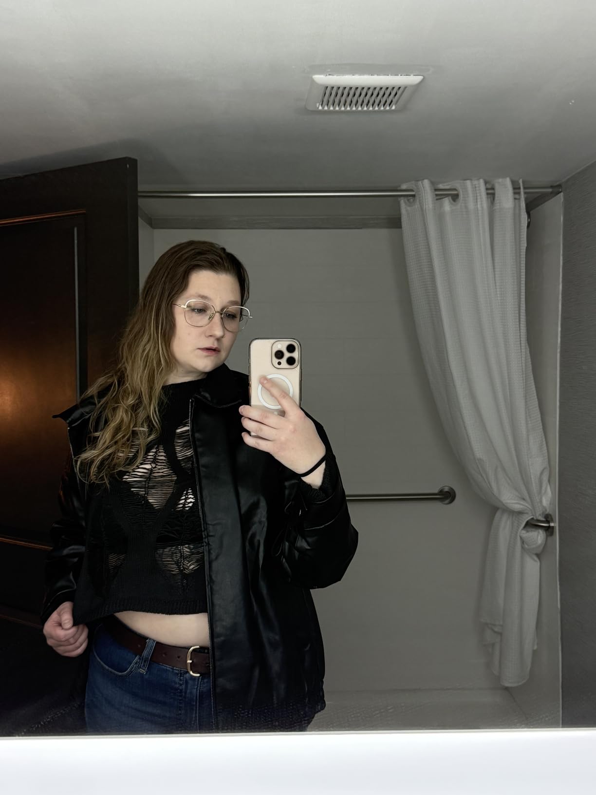 AUTOMET Women's Oversized Faux Leather Jacket Boyfriend Biker Moto Coat Lightweight Fall Bomber Outerwear customer photo 2