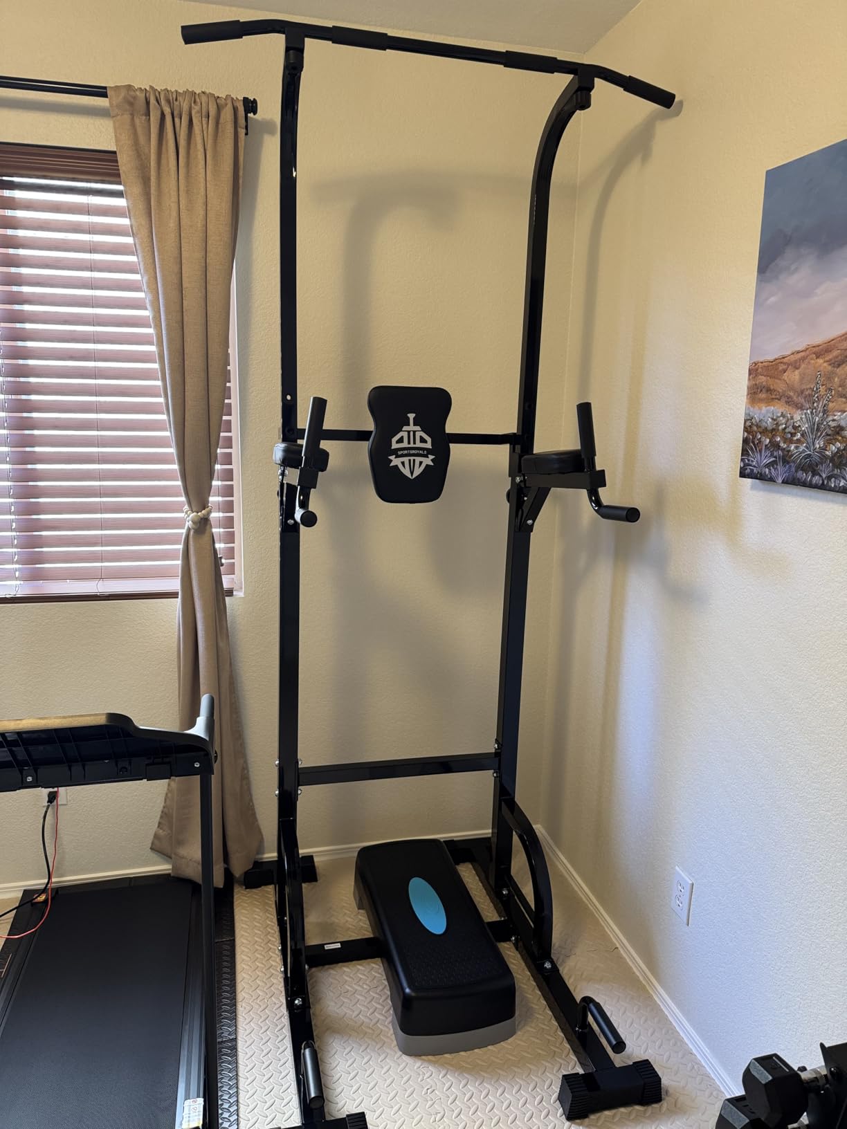 Sportsroyals Power Tower Pull Up Bar Station, 450LBS Stable Pull Up Dip Station for Home Gym Strength Training Equipment customer photo 2