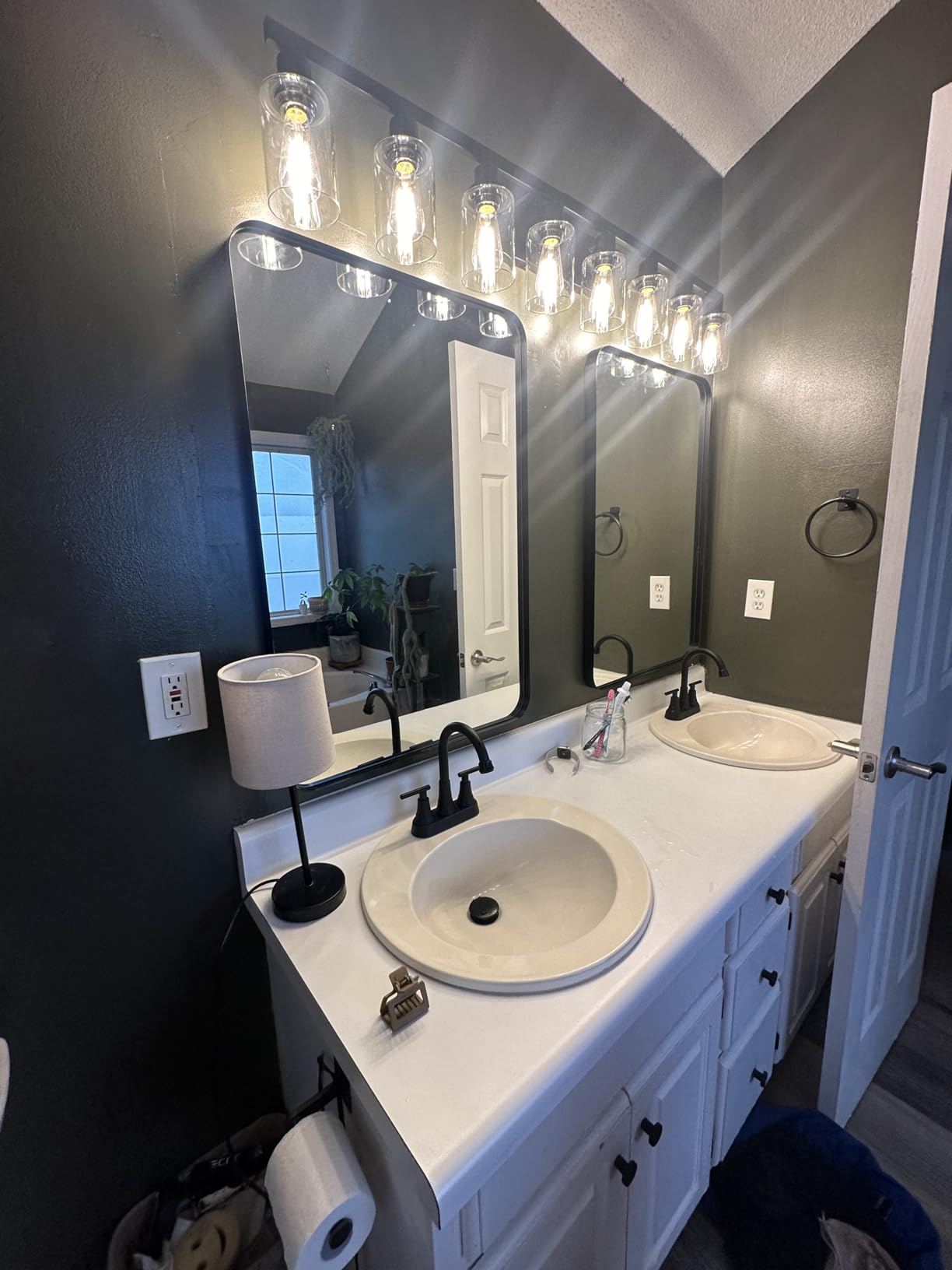 5-Light Black Bathroom Vanity Light, Modern Vanity Lighting Fixture for Bathroom, 31