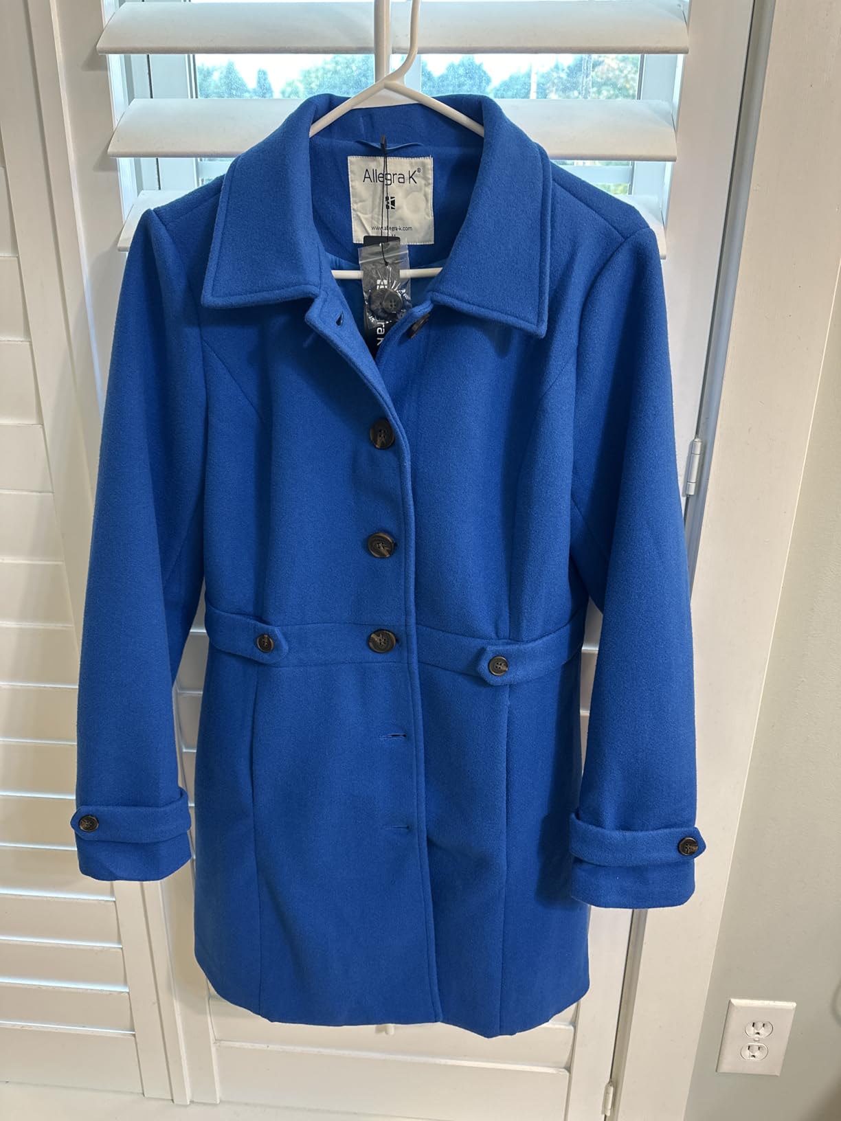 Allegra K Women's Winter Classic Outwear Overcoat with Pockets Single Breasted Pea Coat customer photo 2