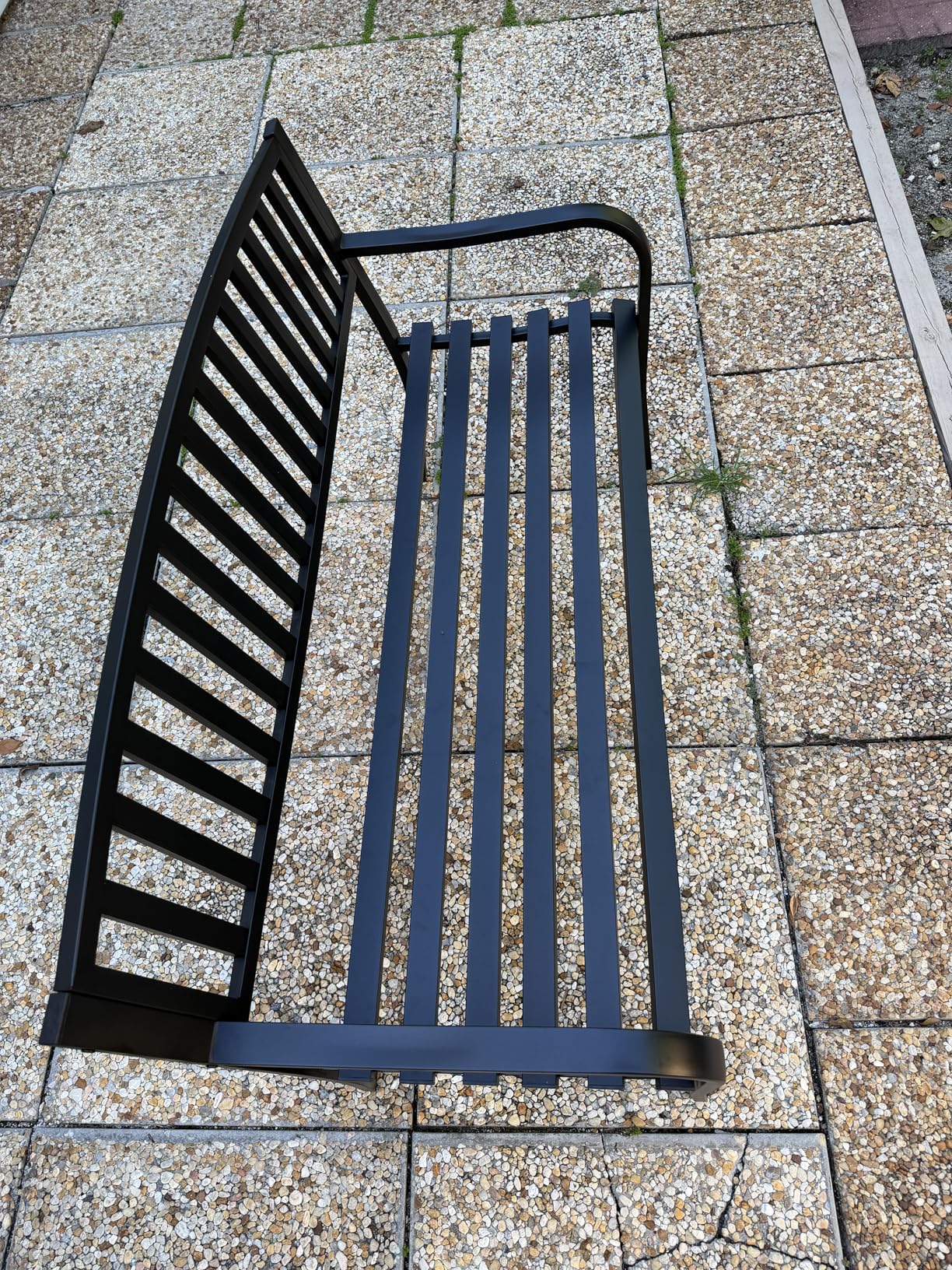 Outdoor Bench Garden Bench, Weatherproof Anti-Rust Heavy-Duty Outside Benches Clearance, Wrought Iron Metal Bench for Front Porch, Patio, Park customer photo 1