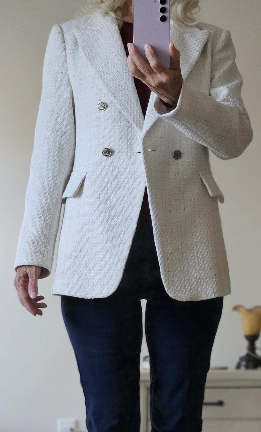 Mina Self 2026 Women's Tweed Plaid Blazer Jacket - Fully Lined Fashion Business Casual Elegant Work Coat with Pockets customer photo 1