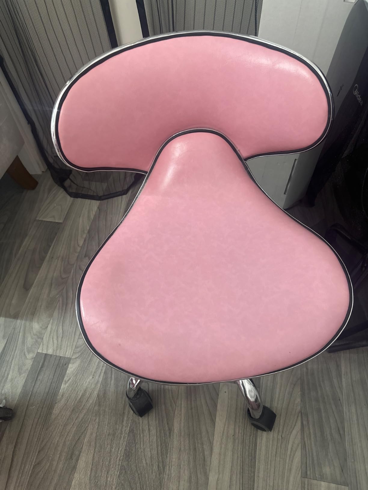 Paddie Pedicure Stools for Nail Tech, Salon Spa Stool Back Support Short Height Adjustable Hydraulic Swivel Chair, Perfect for Massage/Tattoo/Esthetician/Shop/Medical, White customer photo 1