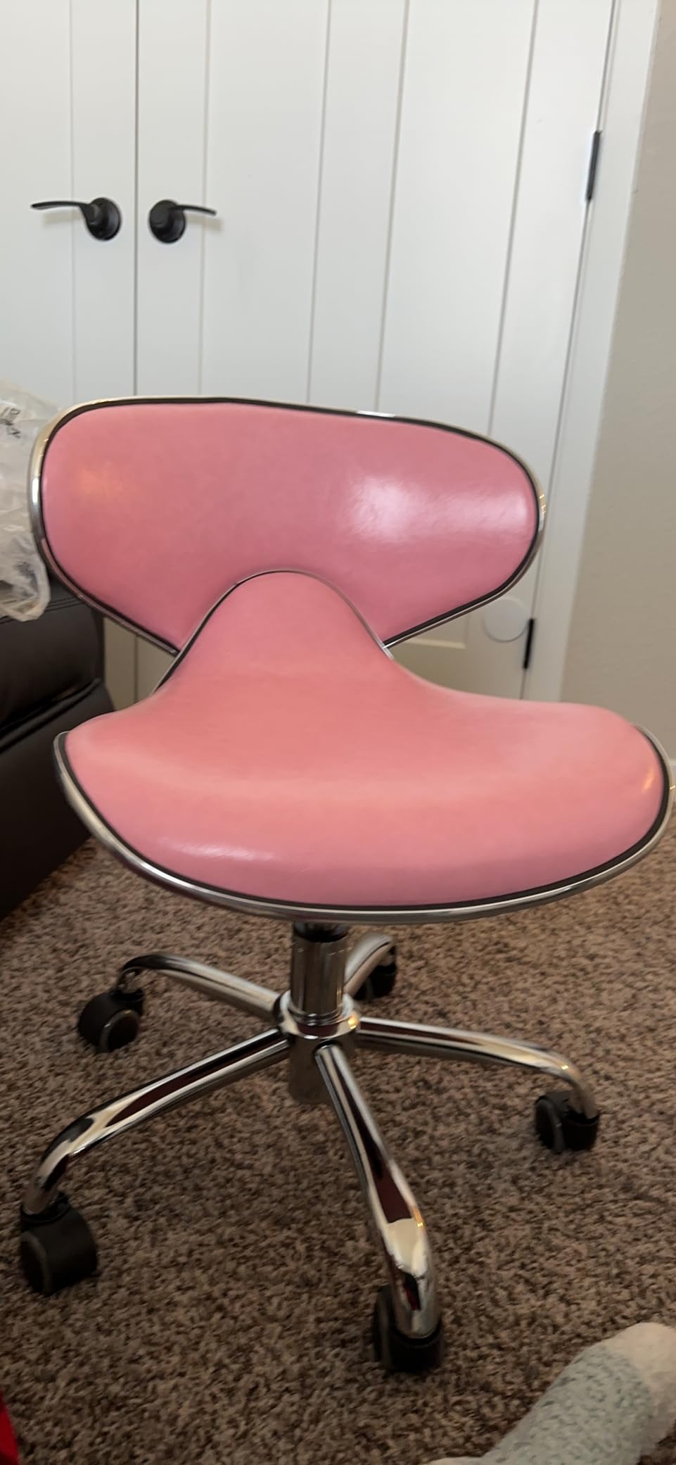 Paddie Pedicure Stools for Nail Tech, Salon Spa Stool Back Support Short Height Adjustable Hydraulic Swivel Chair, Perfect for Massage/Tattoo/Esthetician/Shop/Medical, White customer photo 2