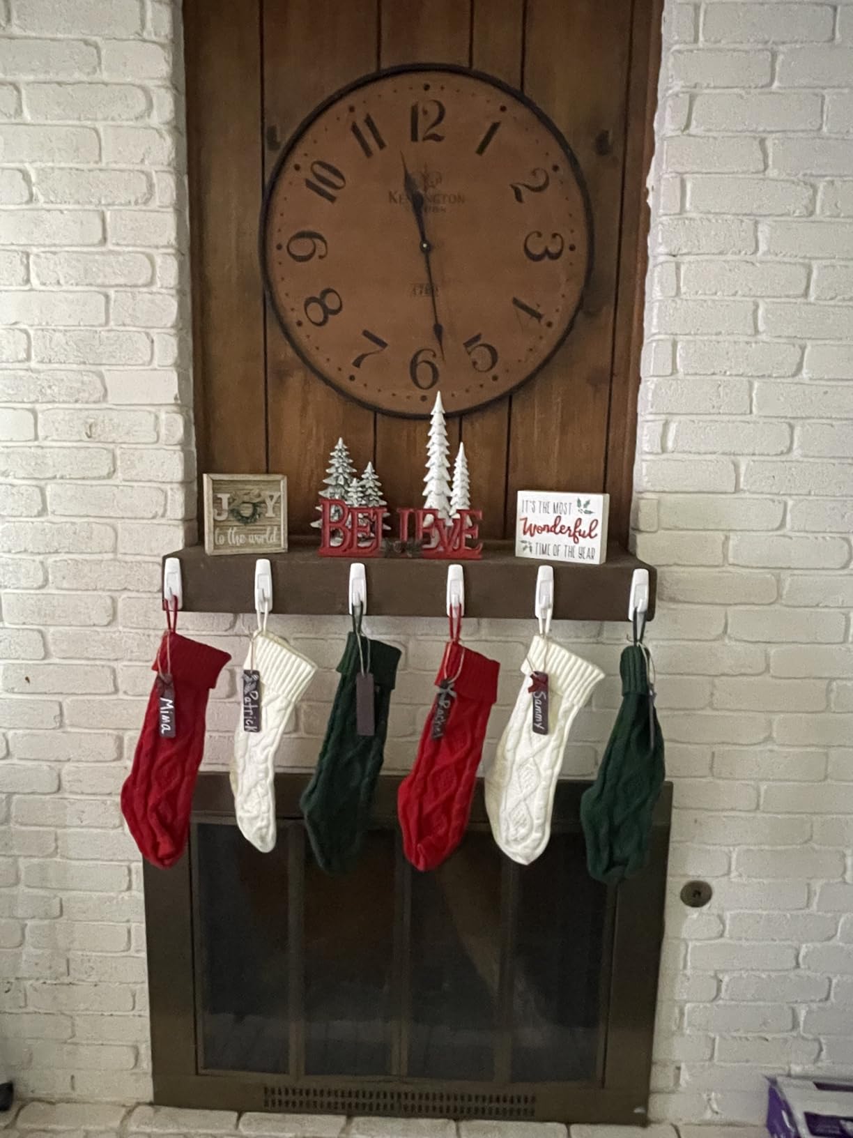 XIMISHOP 6PACK Christmas Stockings, 18Inches Large Cable Knitted Stocking Personalized Xmas Hanging Stocking Decorations with Name Tags for Holiday Christmas Party Family Decor (Red White Green) customer photo 1