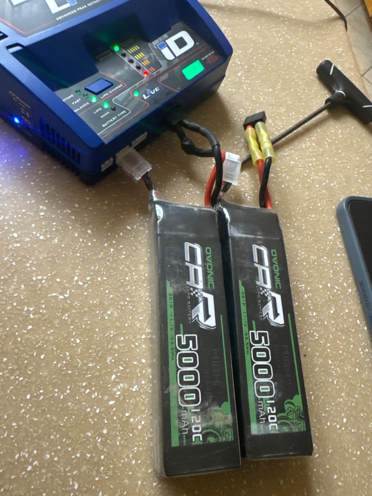OVONIC 3S LiPo Battery 11.1V 5000mAh 120C with XT60 and TRA Plug Perfect Match RC Car RC Truck Airplane Helicopter Boat Car Racing RC Hobby [6.18''D x 1.81