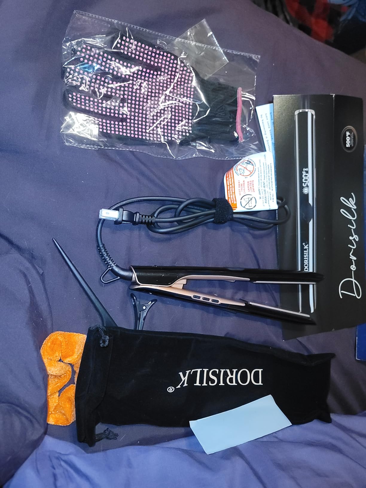 DORISILK 500 Degree High Temp Professional Hair Straightener, 30s Fast Heating Ceramic Flat Iron, 2 in 1 Hair Straightener and Curler, Plasma Flat Iron Get Frizz-Free, Dual Voltage for Travel customer photo 1