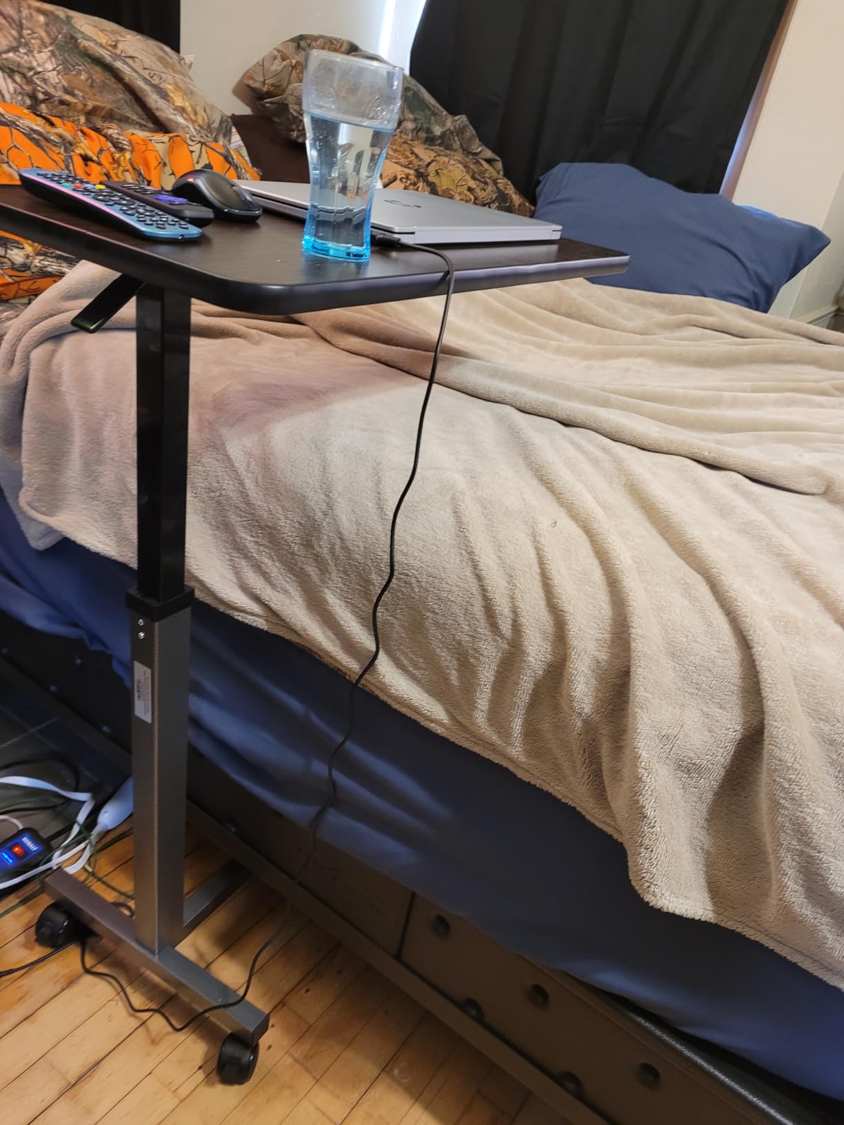 ProHeal Medical Overbed Table with Wheels and Adjustable Height - Gray Rolling Over Bed Table for Home and Hospital Use customer photo 2