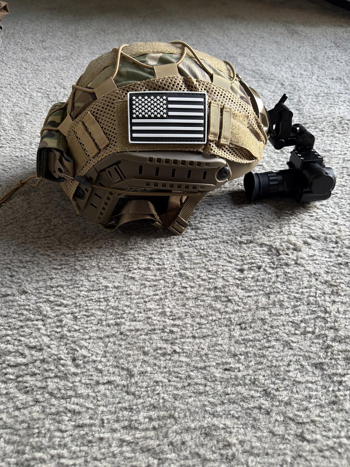 GOYOJO Night Vision Goggles Helmet-Mounted Monocular | 1080P HD NVG with 3X Zoom & Adjustable Infrared | IP66 Waterproof for Hunting, Surveillance, Camping | Built-in Compass (100% Darkness) customer photo 2