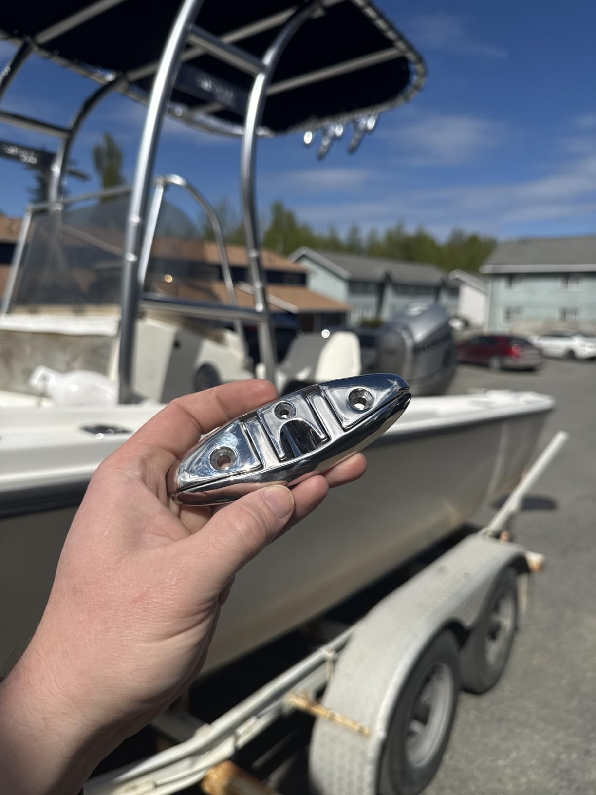 Boat Cleat 5 inch 6 inch 316 Stainless Steel Folding Cleats Marine Grade Rope Cleat Flip Up Dock Cleat with Fastener customer photo 1