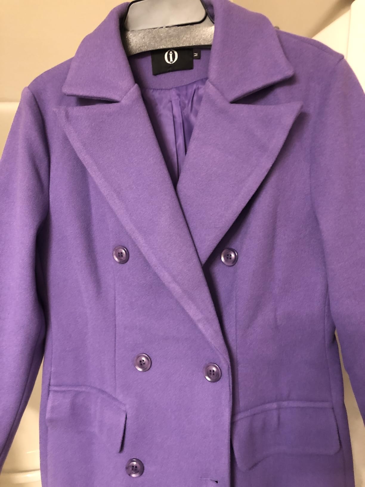 Womens Long Wool Coat Double Breasted Trench Coat Fall Winter Clothes customer photo 2