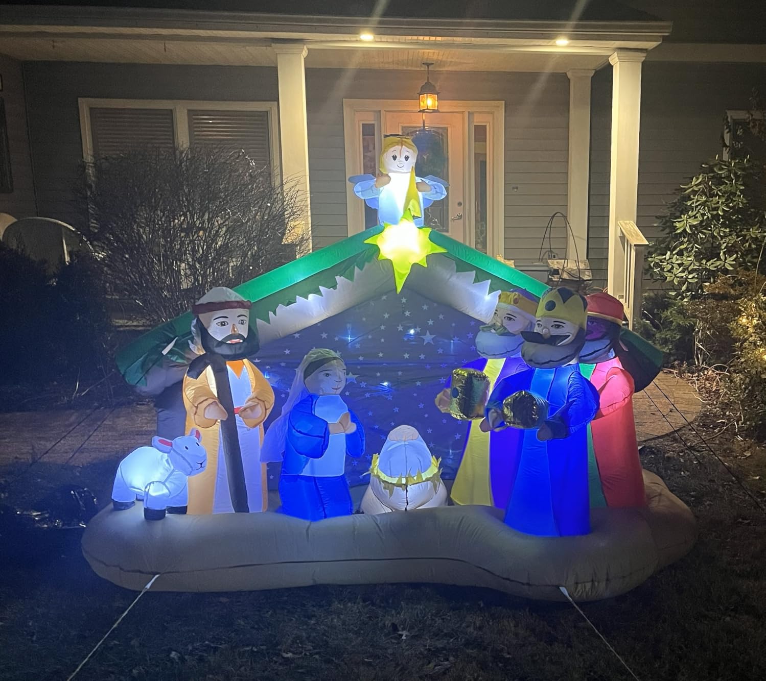 8 FT Christmas Inflatables Nativity Scene Outdoor Decorations, Christmas Blow Up Yard Decorations Nativity Sets customer photo 2