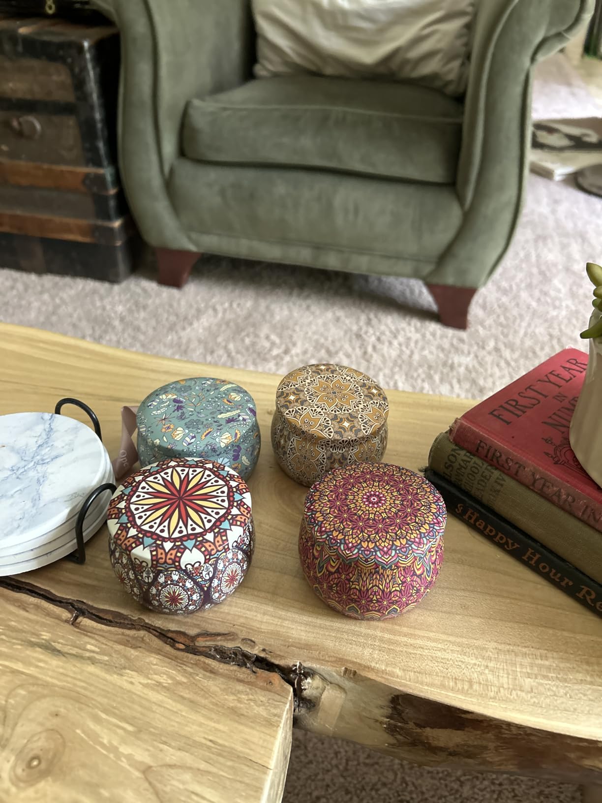 TranquilBliss Scented Candle Set, 4 Pack Soy Wax Candles, 120H Burn Time, Ideal Gifts for Women, Birthday Presents customer photo 1