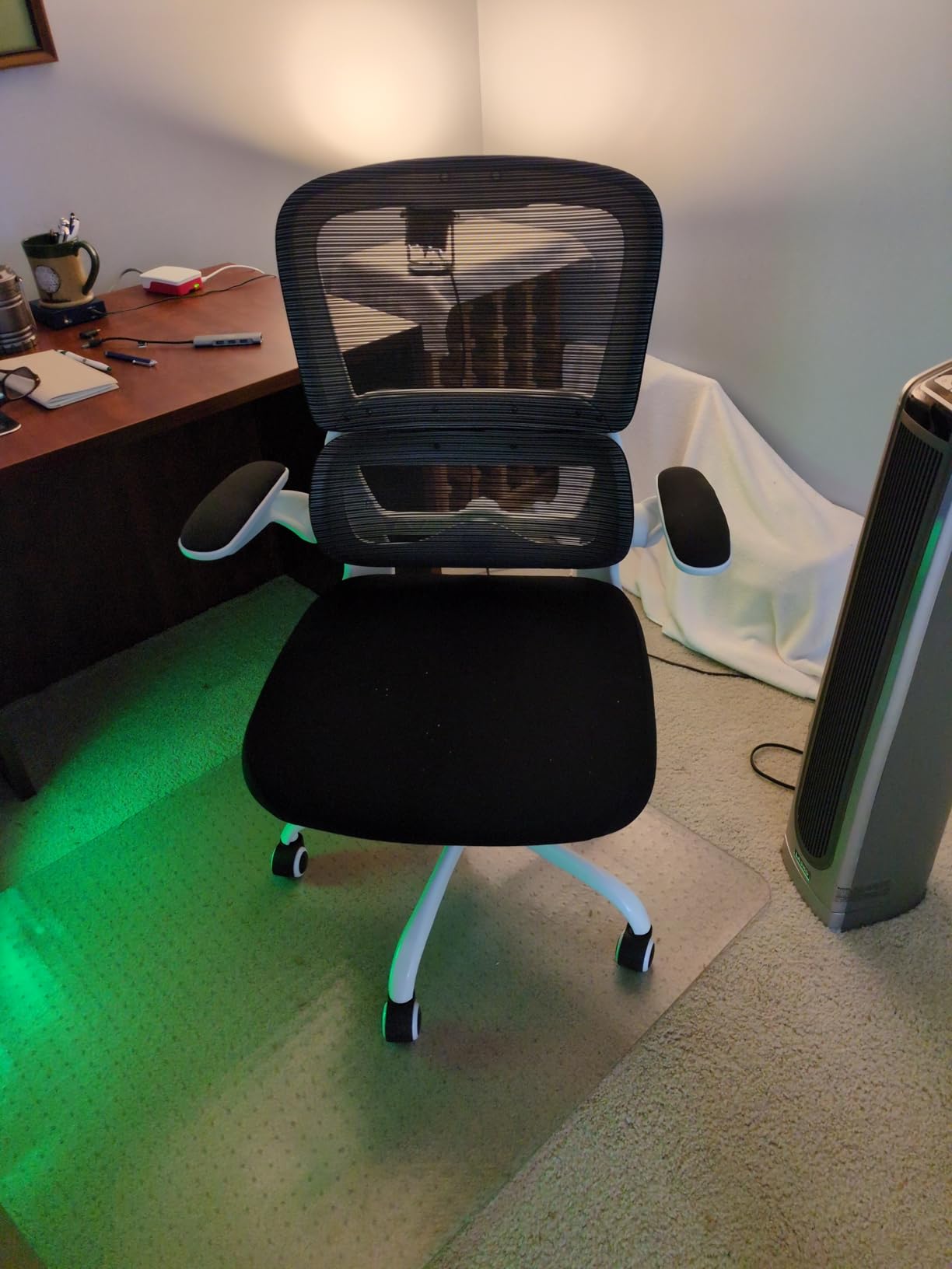Misolant Tall Office Chair for Standing Desk, Drafting Chair with Footrest Ring, PU Leather Recline High Office Tall Desk Chair with Adjustable Lumbar Support customer photo 1