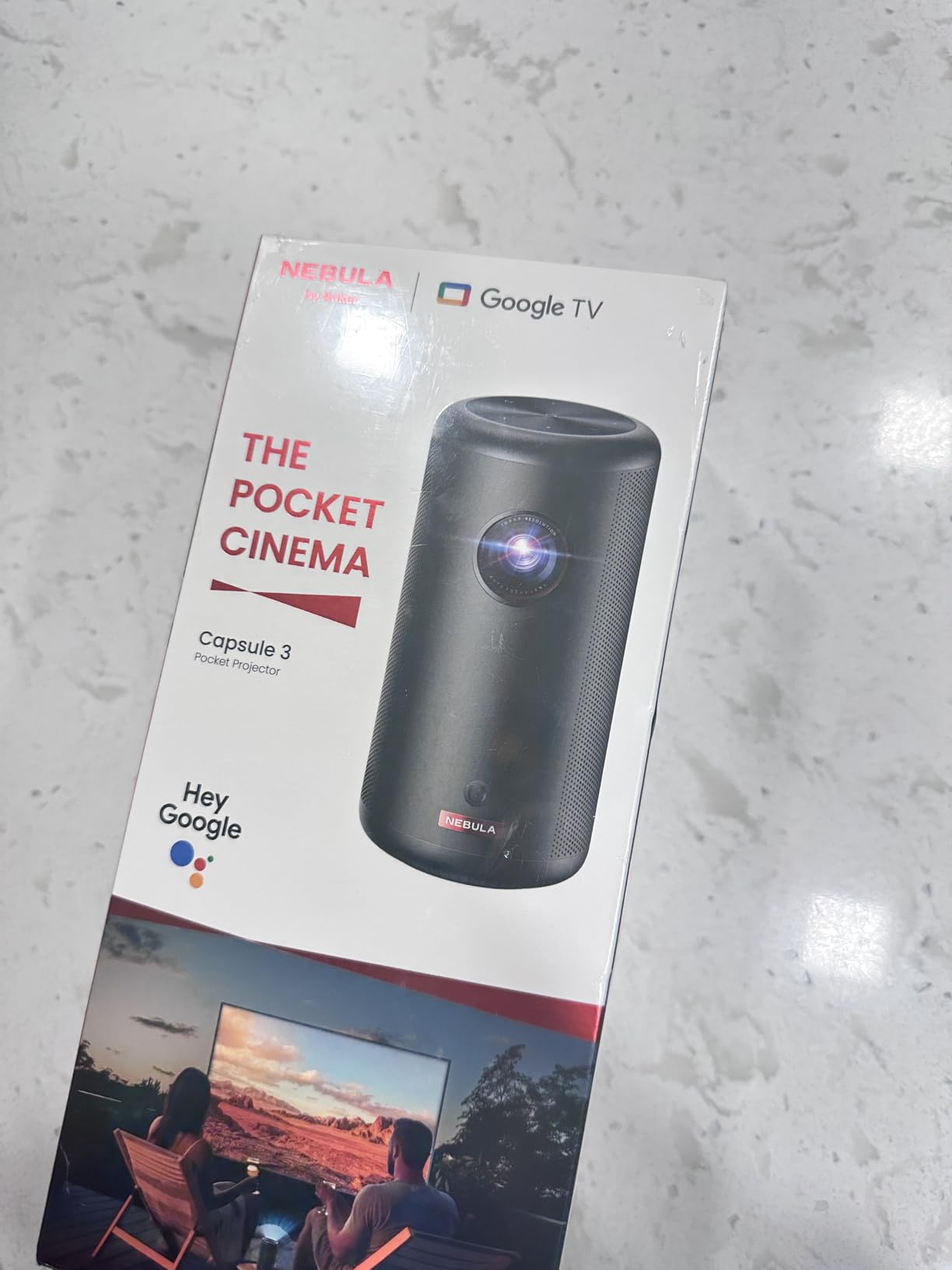 Anker Nebula Capsule 3 GTV Portable Mini Projector, Netflix Officially Licensed, 1080P Smart Projector with Wi-Fi, 2.5 hrs Battery, 120-Inch Display, Dolby Digital customer photo 2