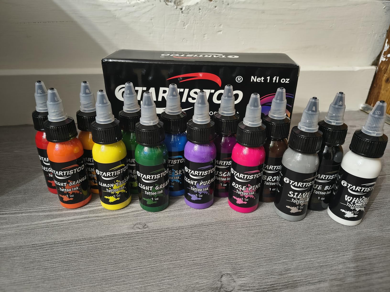 GTARTISTOO Professional Tattoo Ink Set 14 Colors 1OZ (30ml) Vegan-Friendly Pigment Tattoo Ink Supplies Ink customer photo 2