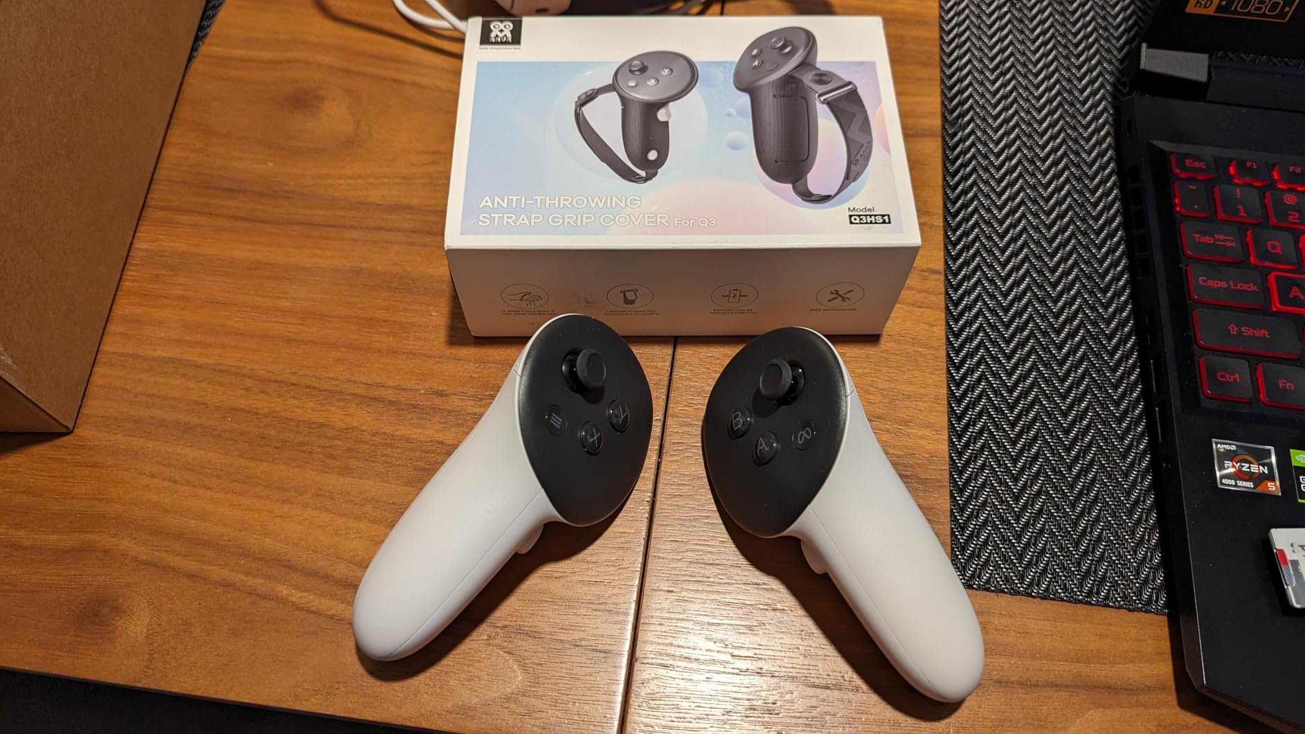 AMVR Upgraded Controller Grips Cover Compatible with Meta/Oculus Quest 3S/Quest 3 Accessories, with Battery Opening Cover and Knuckle Straps customer photo 1